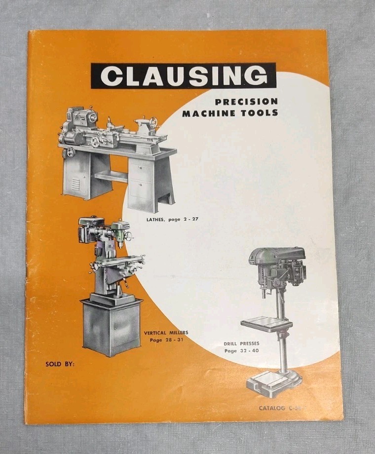 Clausing Lathe Press Drilling Machine Parts Catalog Brochure Vtg Kalamazoo MI