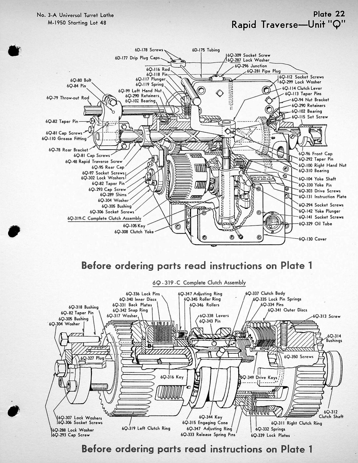 3 Turret Lathe Parts Manual Fits Warner & Swasey No. 3-A, Model M-1950 SW18