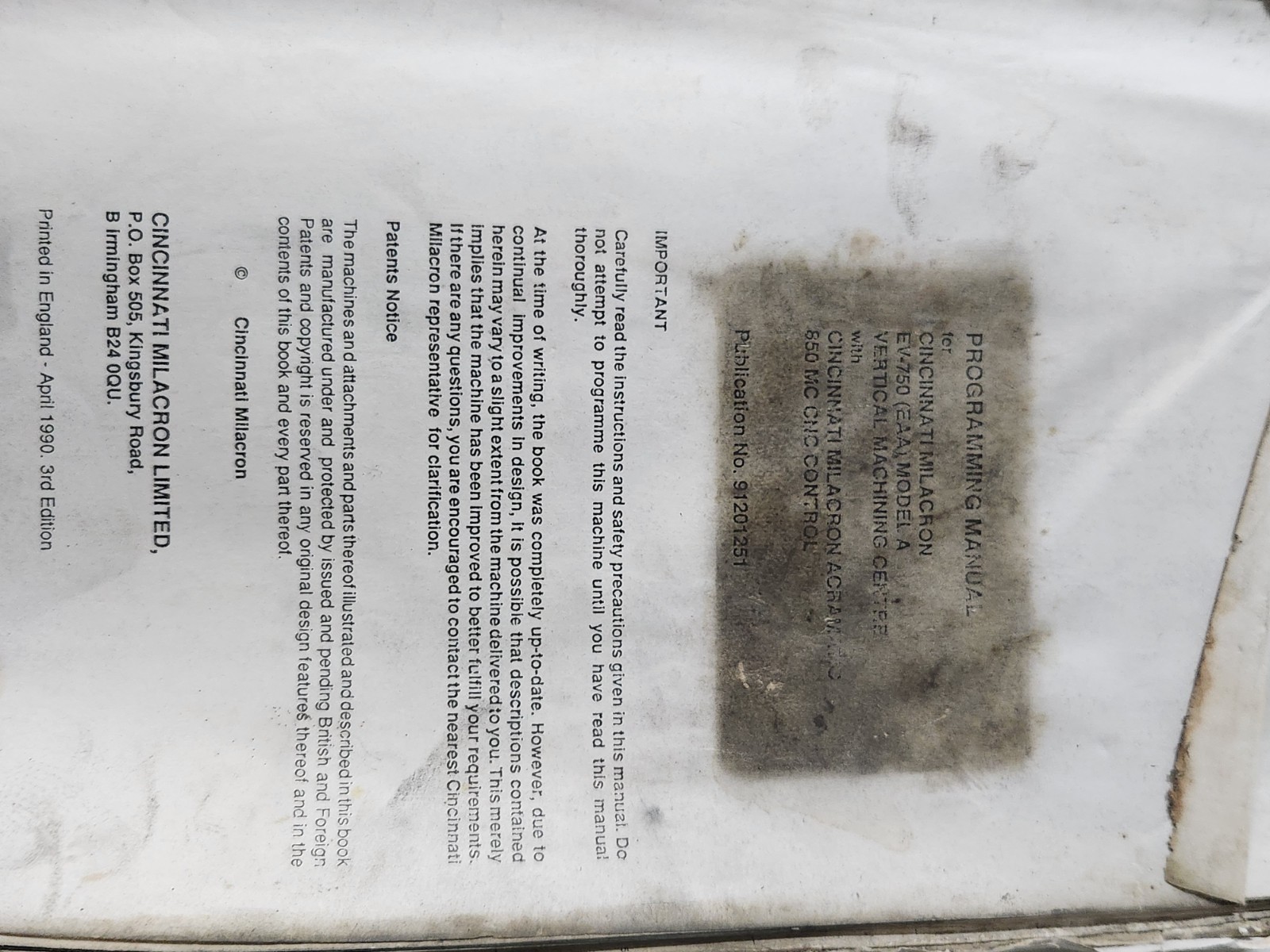 Original Cincinnati Milacron Electronic Tool Gage Service And Operating Manual