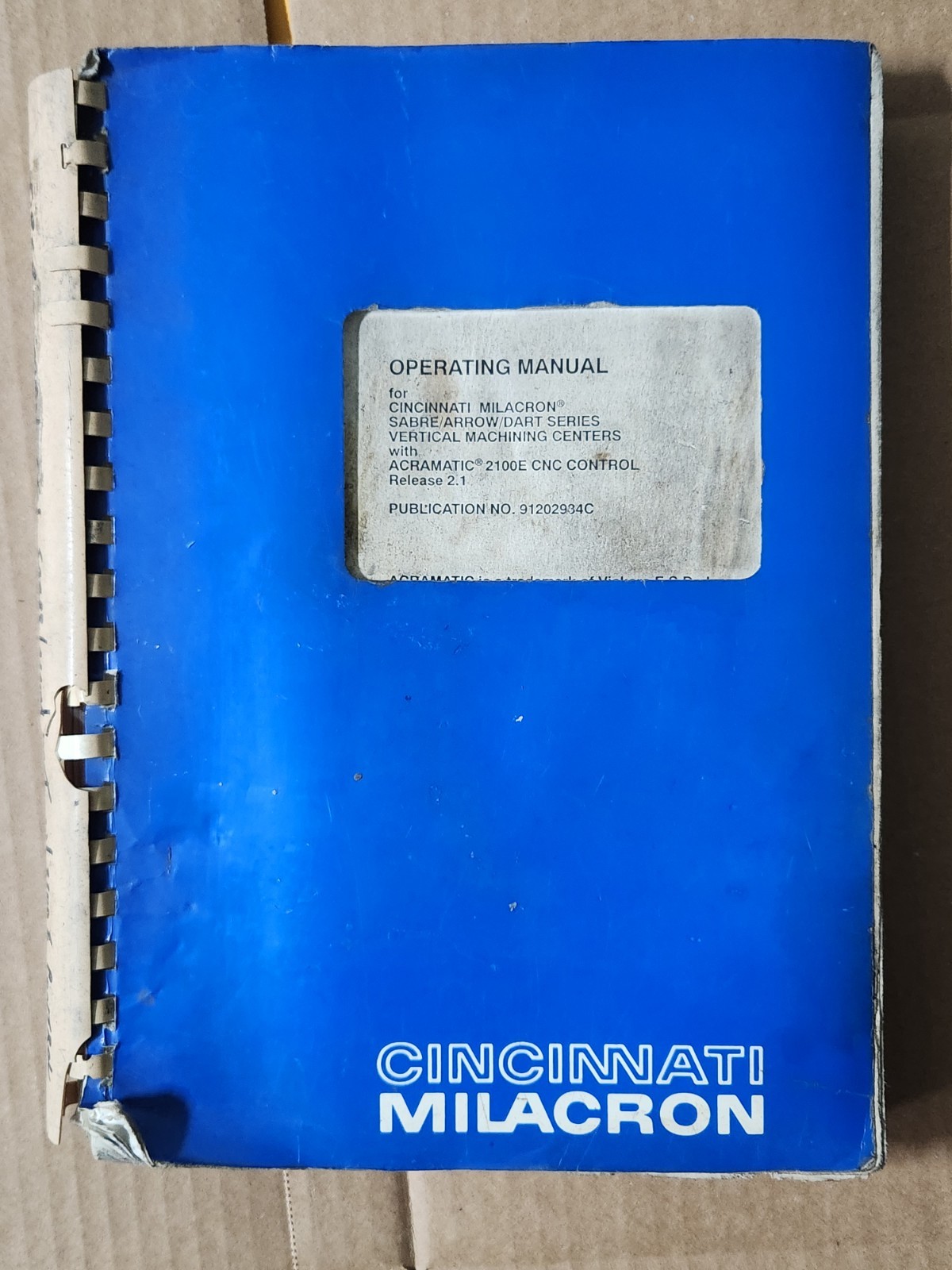 Original Cincinnati Milacron Electronic Tool Gage Service And Operating Manual