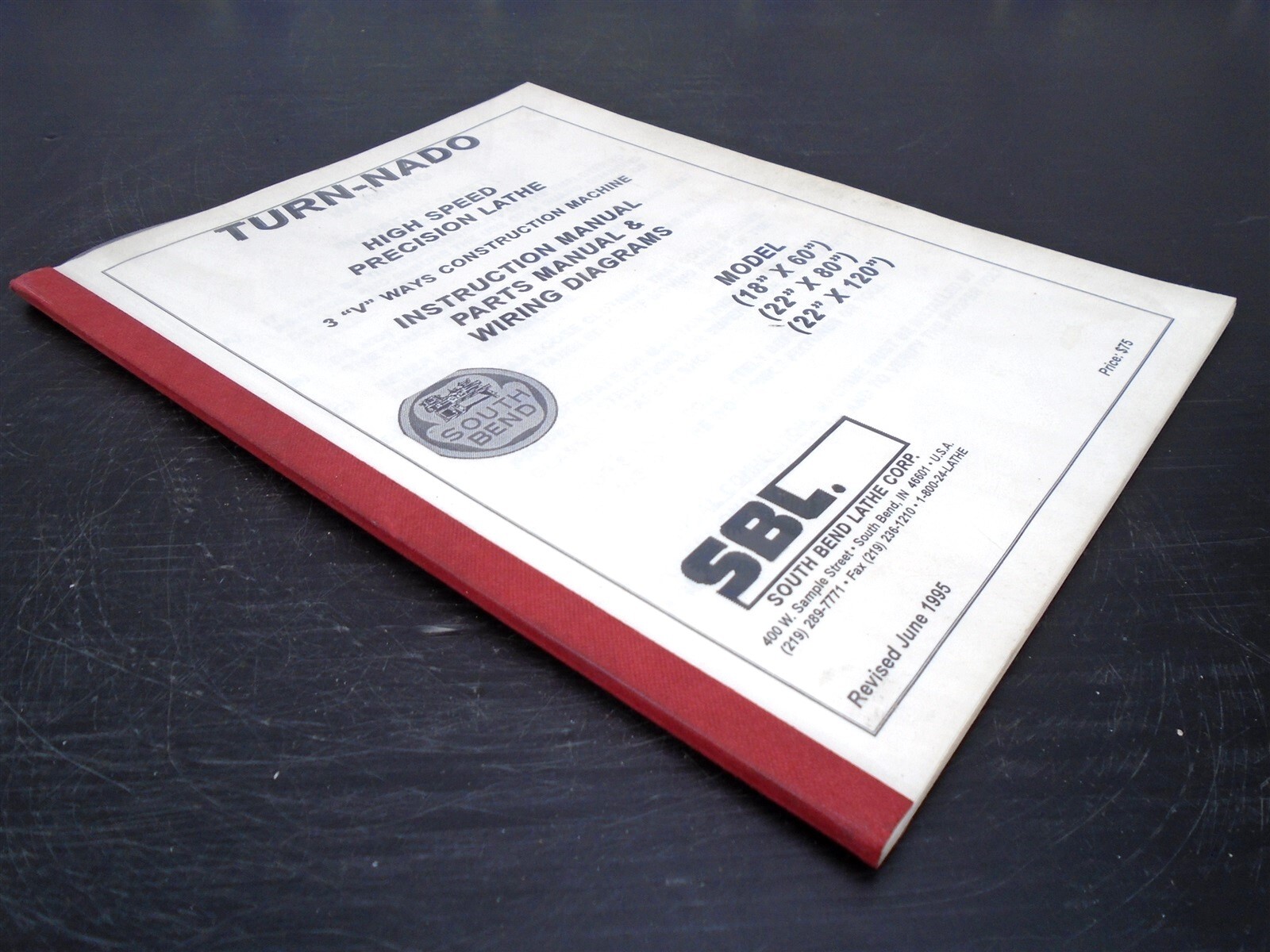 SOUTH BEND Lathe Corp TURN-NADO Instruction / Parts Manual & Wiring Diagrams ’95