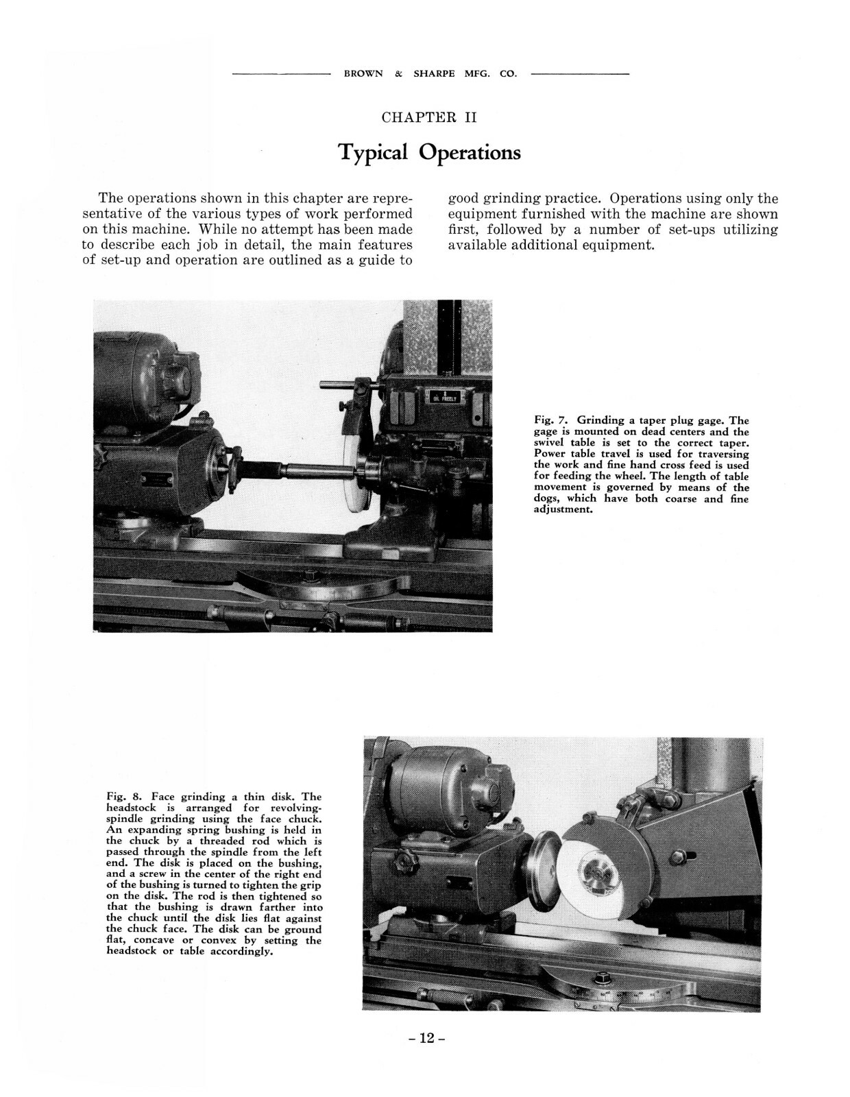 Brown & Sharpe #13 Universal & Tool Grinder Operation & Maintenance Manual #1808