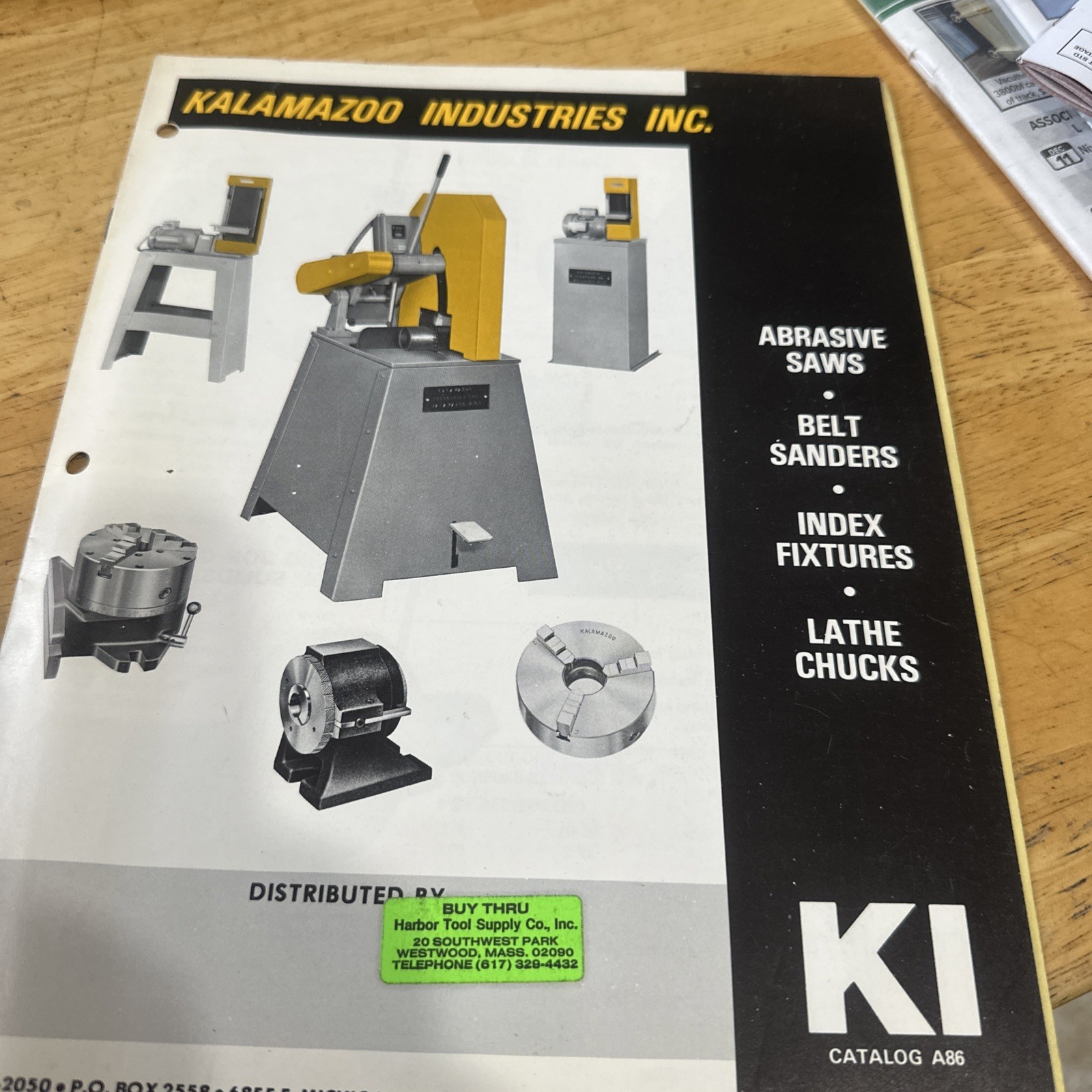 Kalamazoo Industrial Abrasive Saws Catalog A86