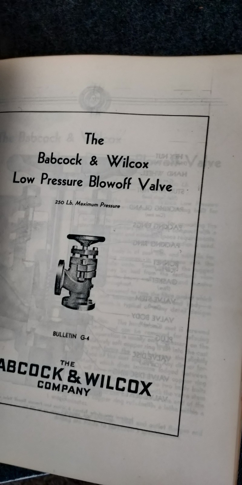 1957 Babcock & Wilcox OPERATING INSTRUCTIONS parts lists PATTON STATE HOSPITAL