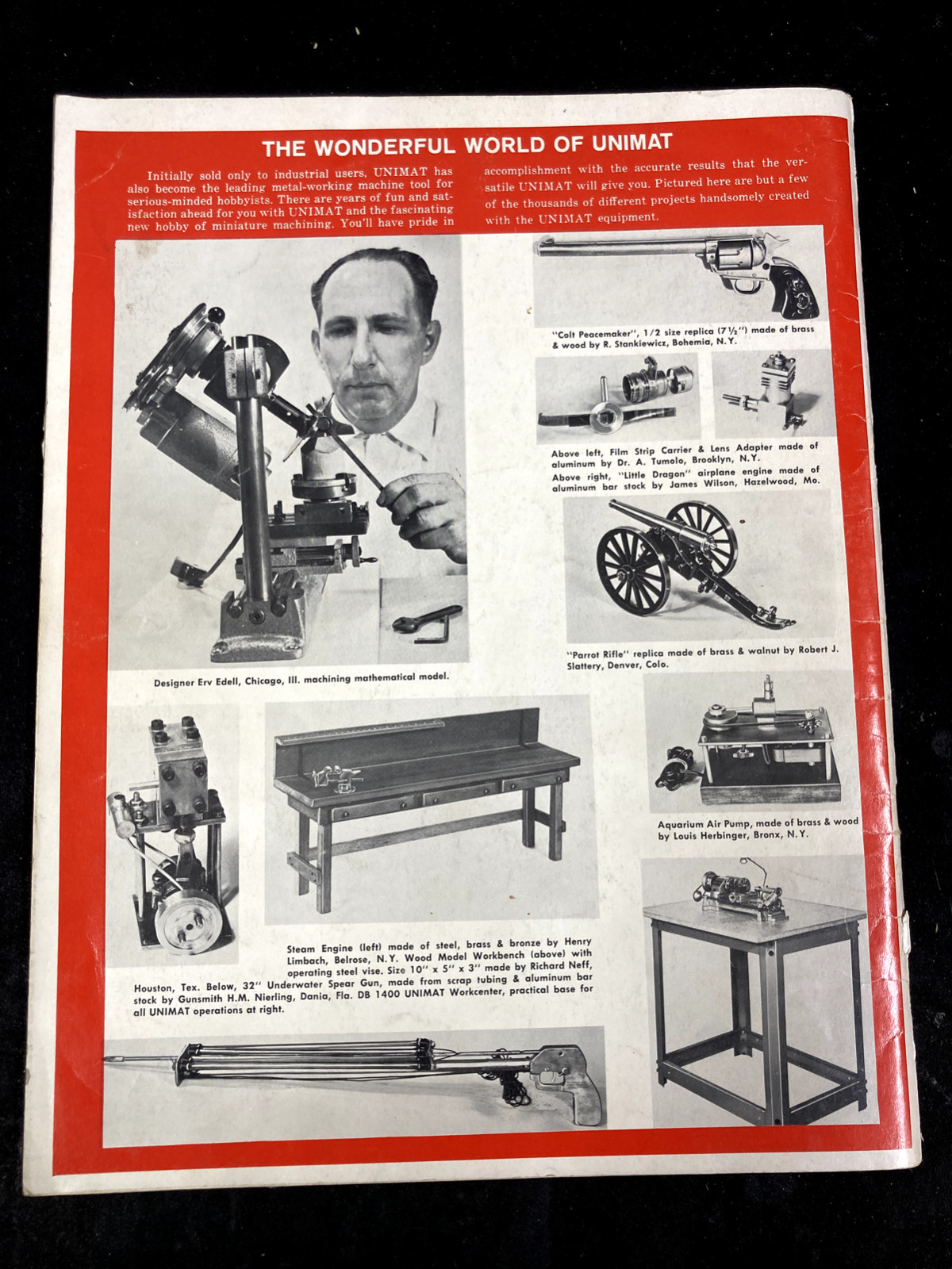 MINIATURE MACHINING TECHNIQUES HANDBOOK & OPERATOR’S MANUAL 1962, + CATALOG