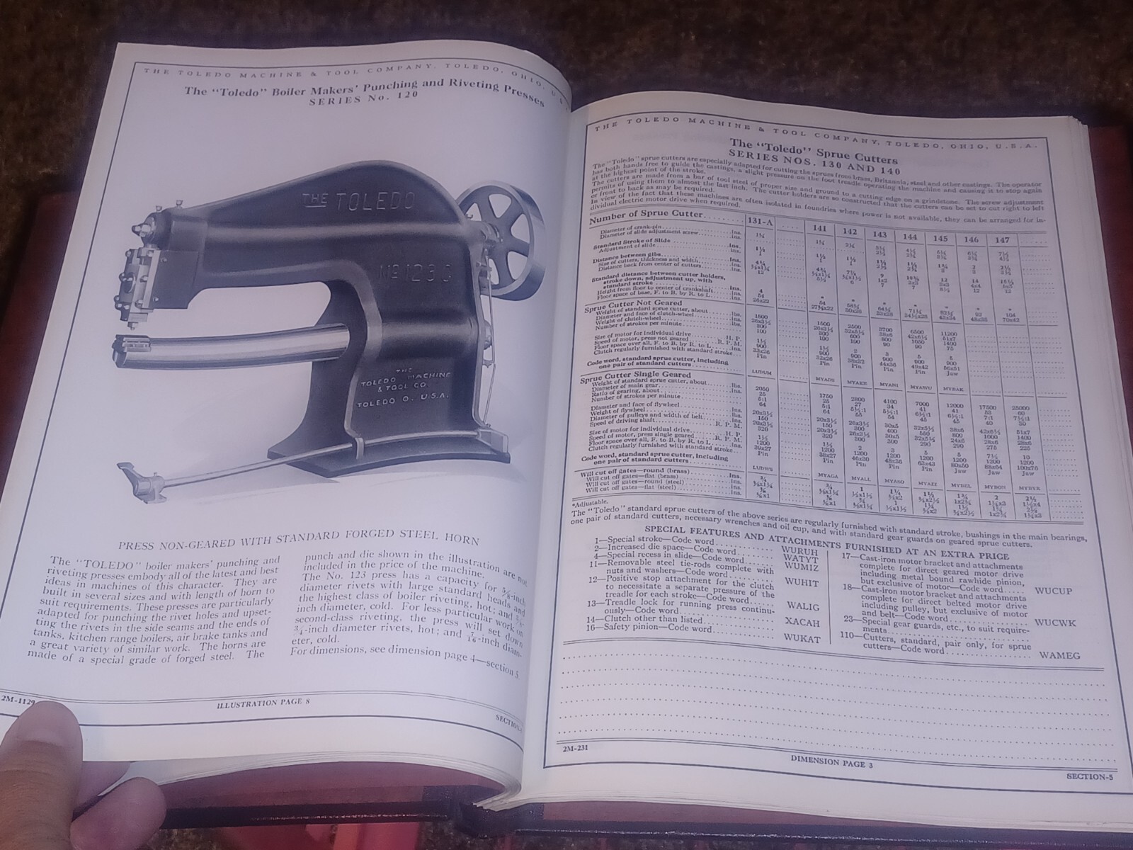 OLD Toledo Ohio Machine & Tool Catalog Book Presses Machinery Dies SHEET METAL