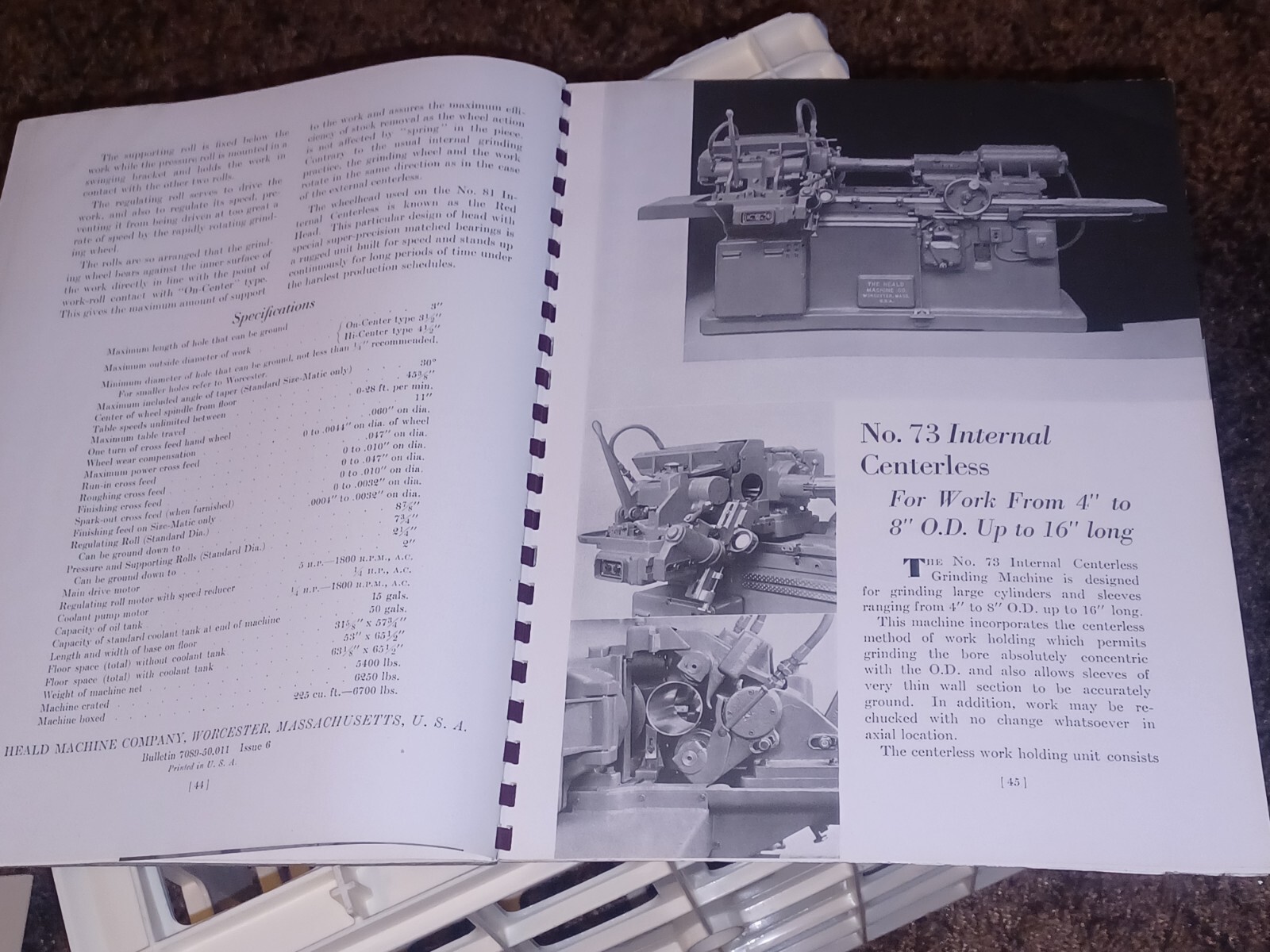 HEALD COMPANY Precision GRINDING BORING Borizing MACHINES CATALOG BOOK Issue 12
