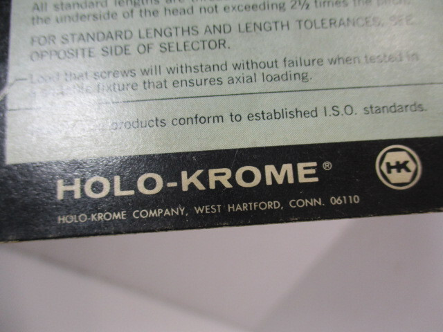 HOLO-KROME Bolt / Socket Head Screw Selector Slide Calculator # 273, Set Screws