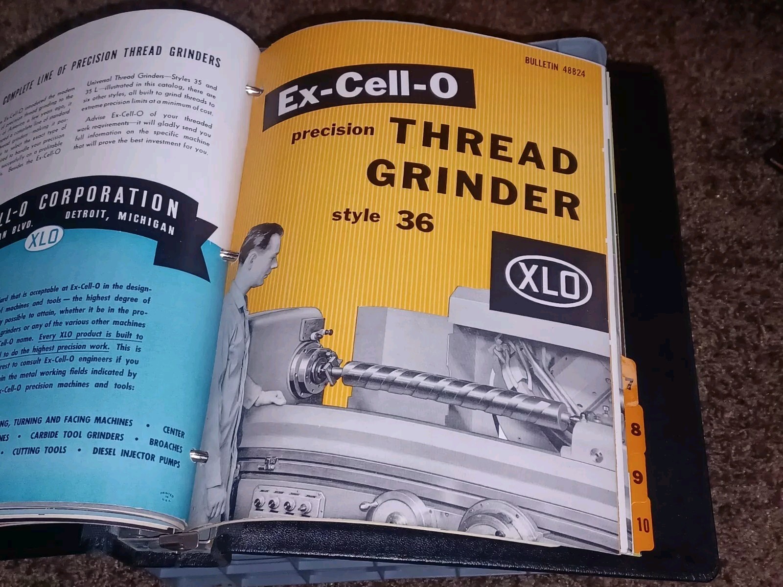 Ex-Cell-O Corporation MACHINE TOOLS Sales Binder Catalog Lot XLO Boring Grinders