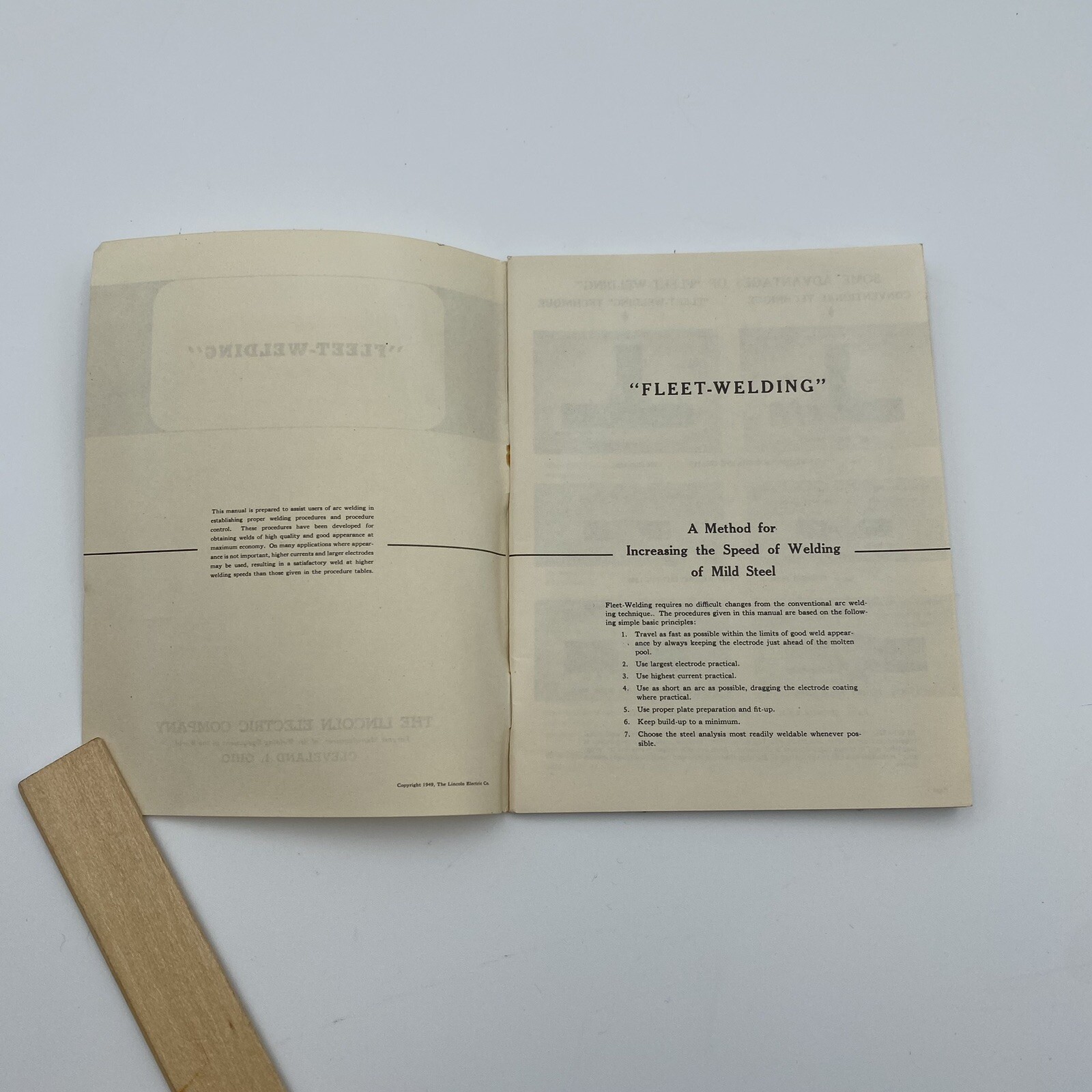 Vintage 1949 Lincoln Electric Co “Fleet-Welding” Manual Booklet