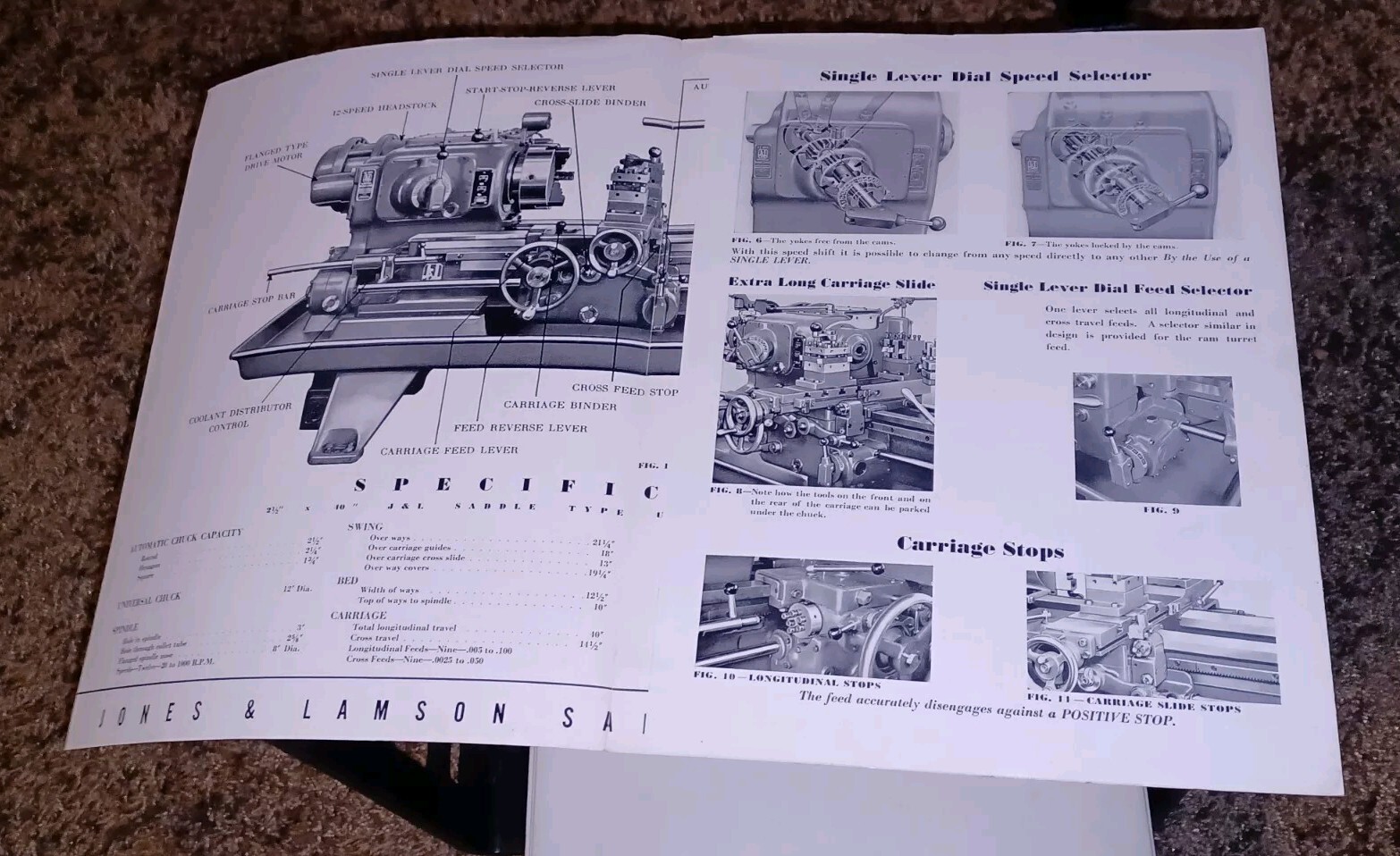 Jones & Lamson Machine Co SADDLE TYPE UNIVERSAL TURRET LATHES Catalog Book TOOL