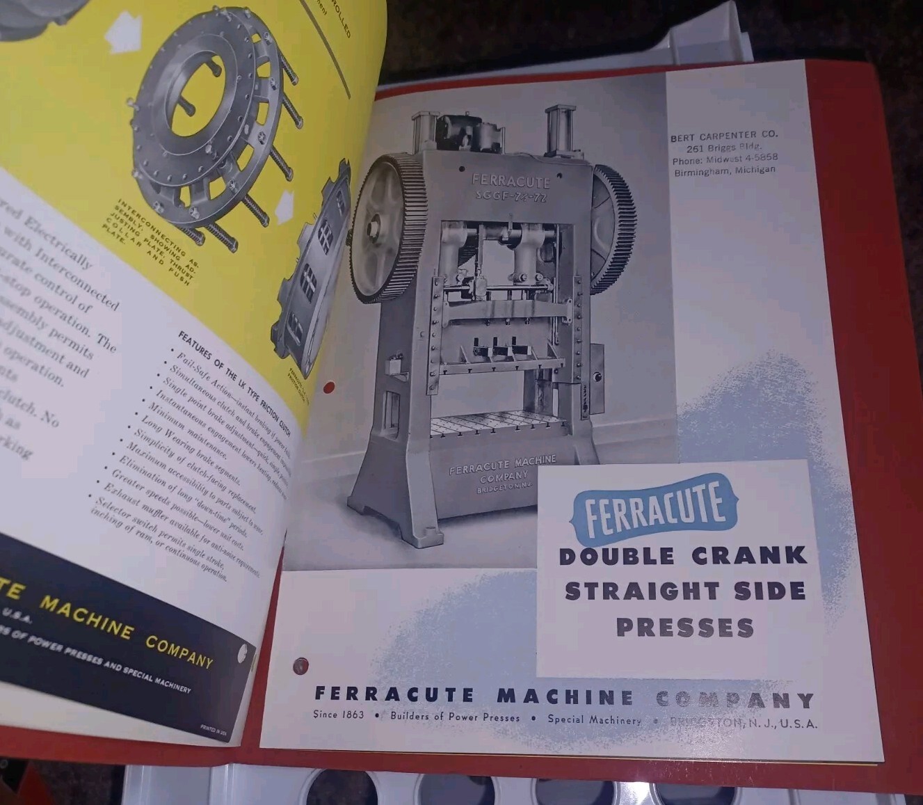 Vtg Ferracute Machine Tool Catalog Lot Stamping Presses Brakes 1940’s PROPOSAL