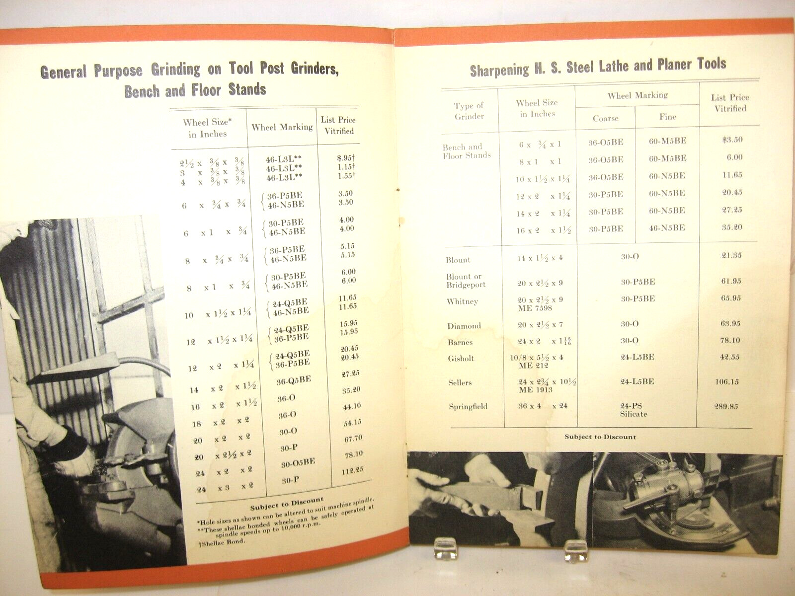 1941 NORTON GRINDING WHEELS for the Tool Room Catalog
