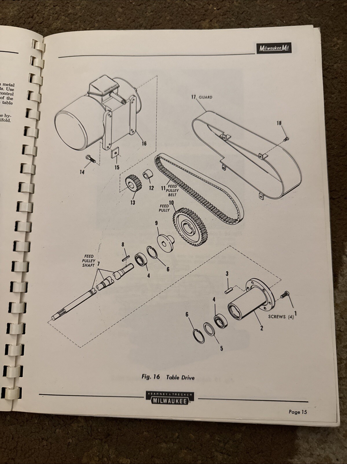 KEARNEY TRECKER Milwaukee Simplex Duplex Milling Machine Maintenance Manual 372