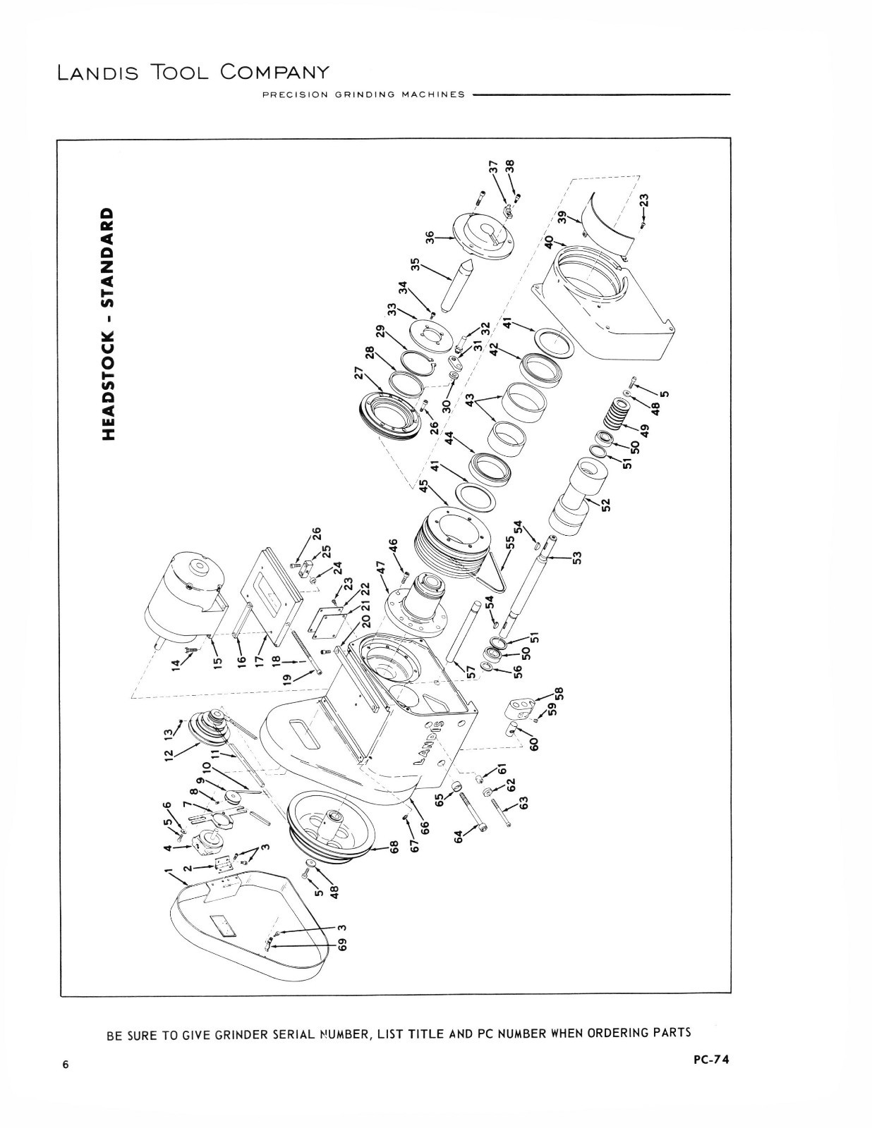 Landis Type IWR Multiple Wheel Grinders Parts List Manual *1083