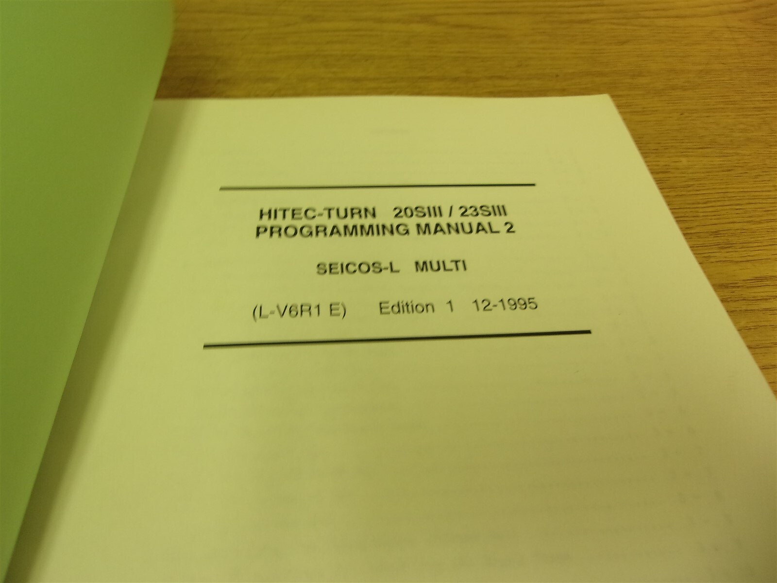 Hitachi Seiki Programming Manual HT20SIII Edition 1 “16” *FREE SHIPPING*