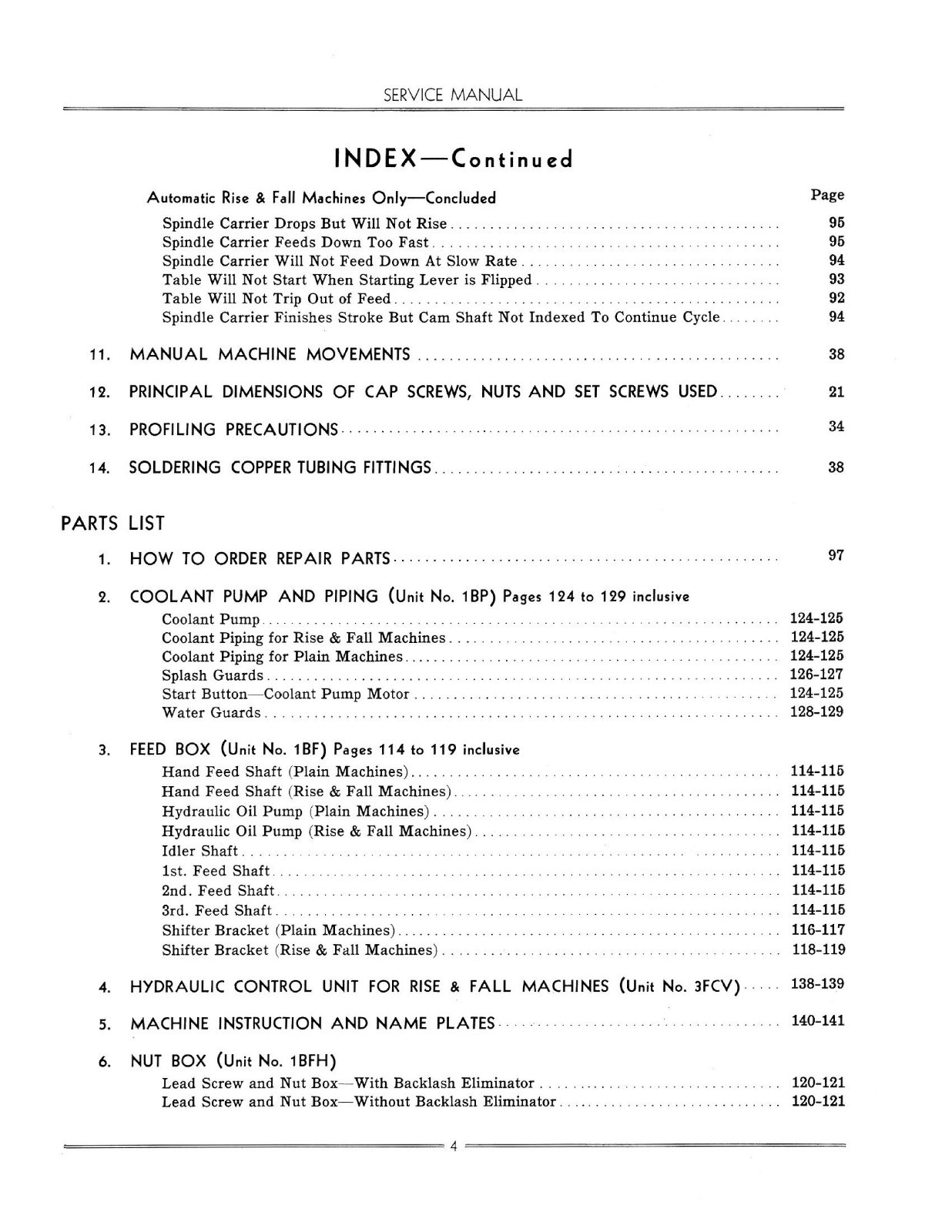 Cincinnati Nos 2-18, 2-24 Milling Machine Model ER Service & Parts Manual *462