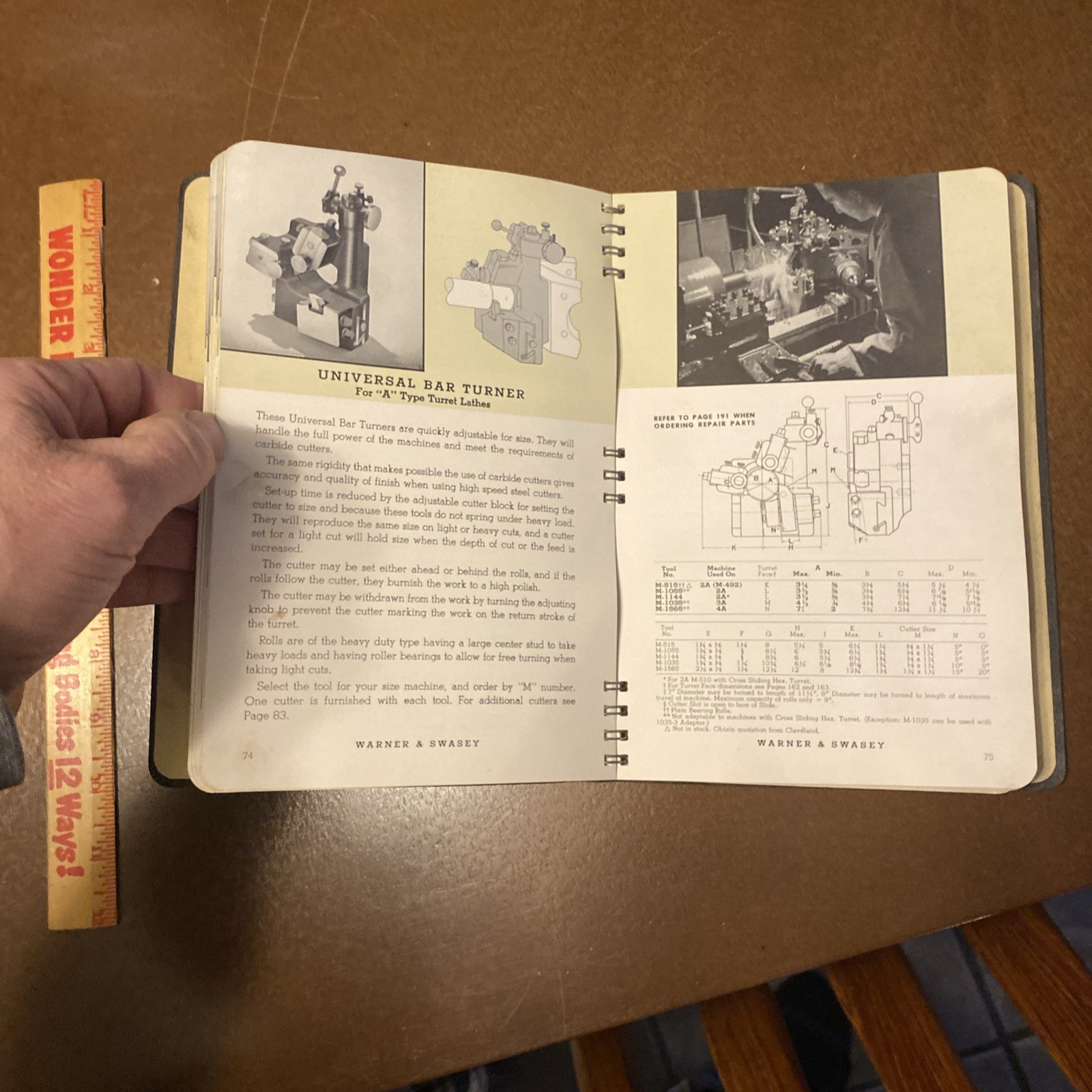 1938–TURRET LATHE TOOLS-Catalog & Manual #38A –Warner and Swasey Orig