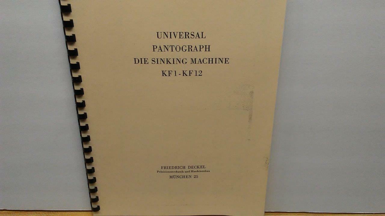 Deckel KF1 – KF12 Pantograph Instruction Manual