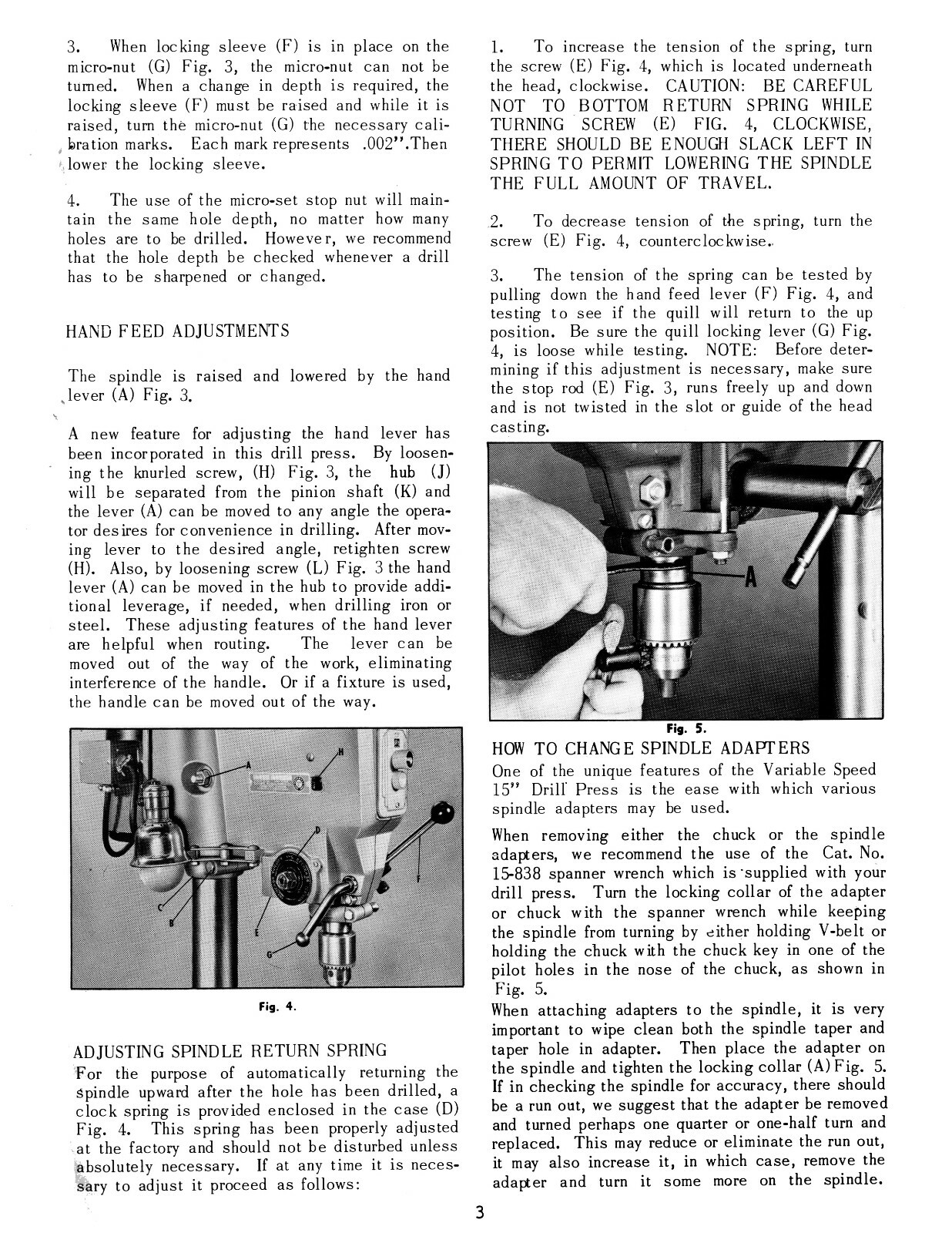 Rockwell Delta VS6 15″ Variable Speed Drill Press Operator & Parts Manual #1915