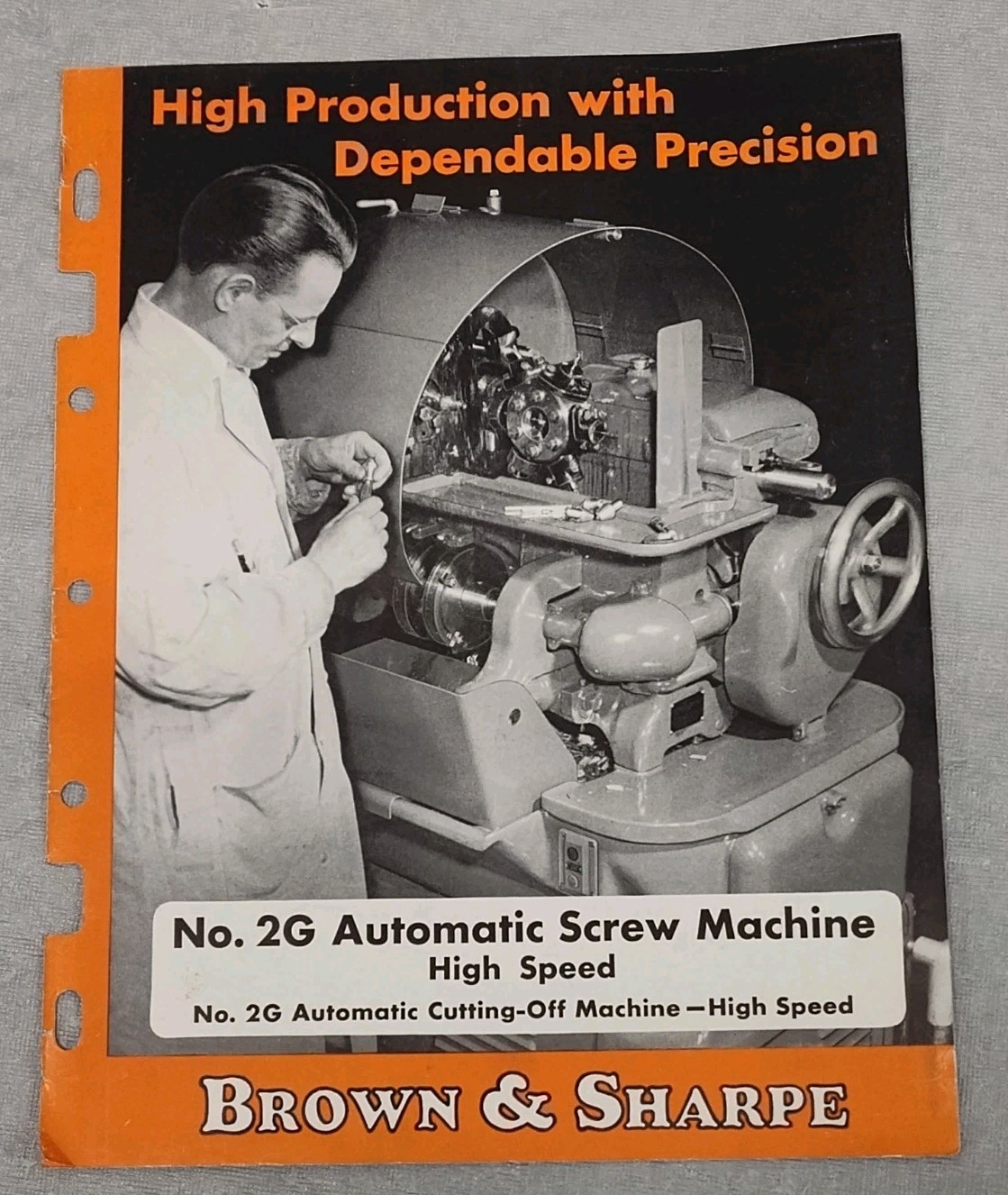 Brown & Sharpe No. 2G Automatic Screw Machine Cut Off Brochure Catalog RI Vtg