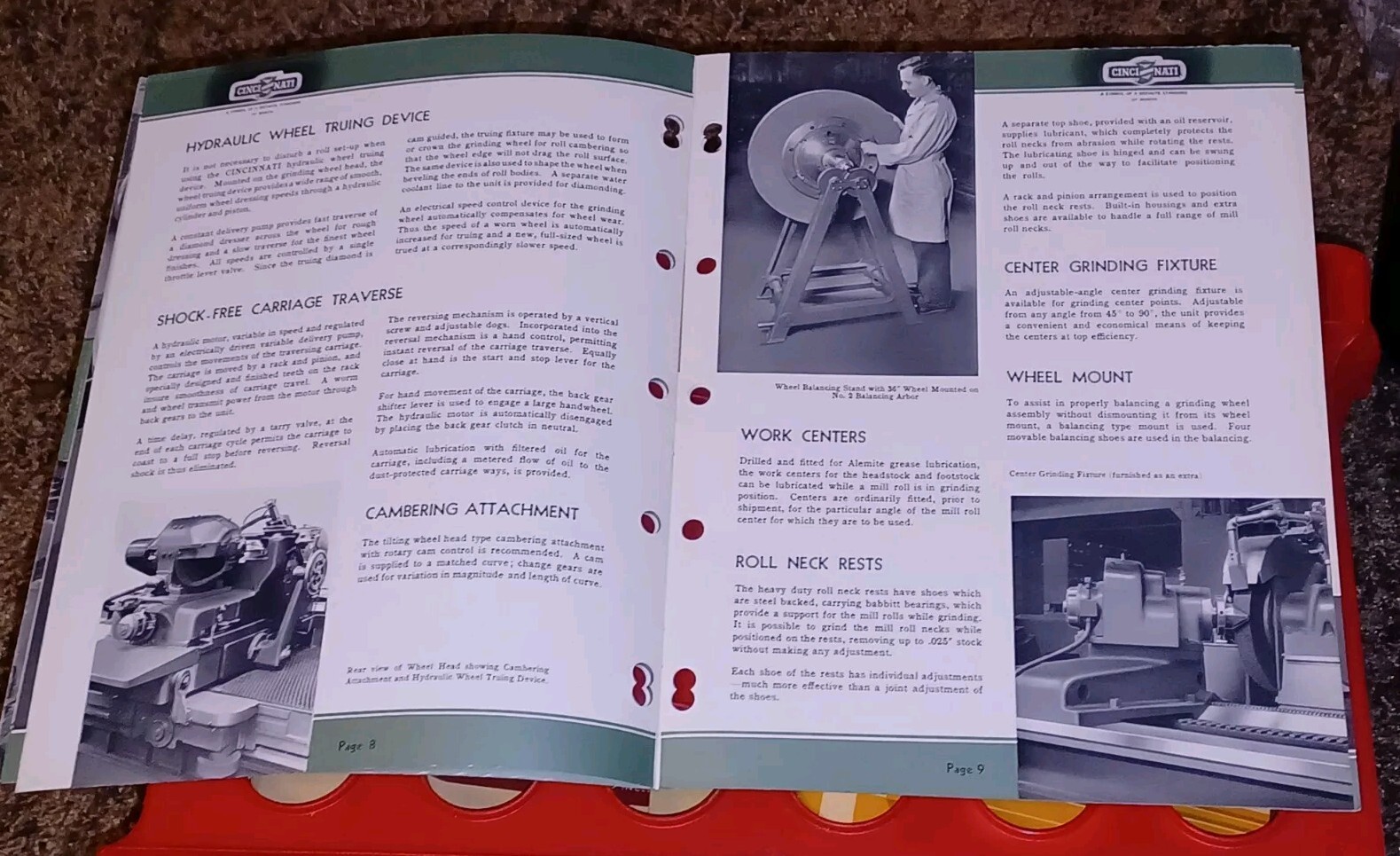 CINCINNATI 36 44 50 60″ ROLL GRINDING MACHINES SALES CATALOG BOOK FLYER G-427