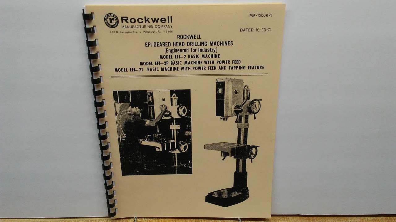 Rockwell EFI Geared Head Drilling Machine Operating Instructions Manual