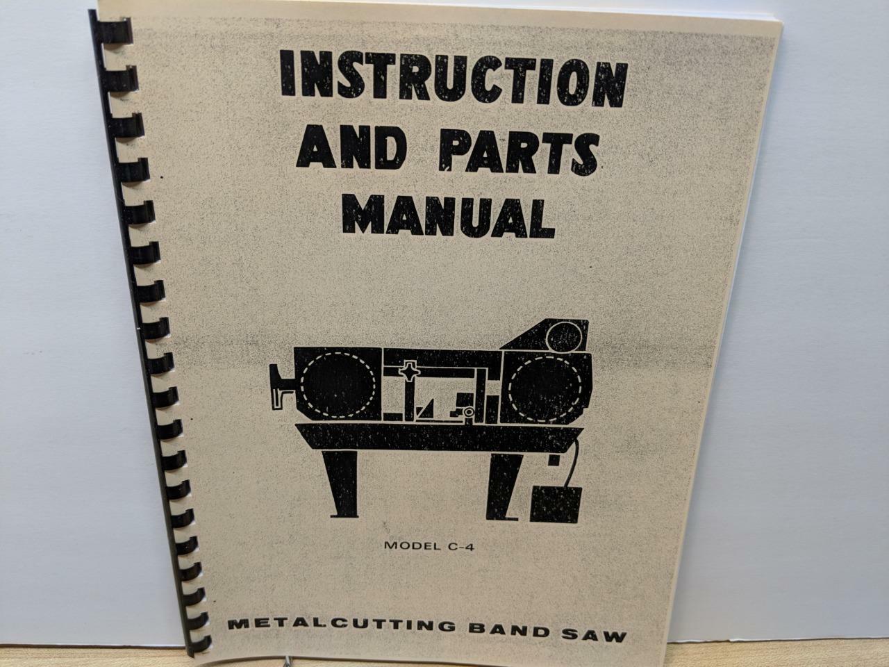 DoAll C-4 Band Saw Instruction & Parts Manual