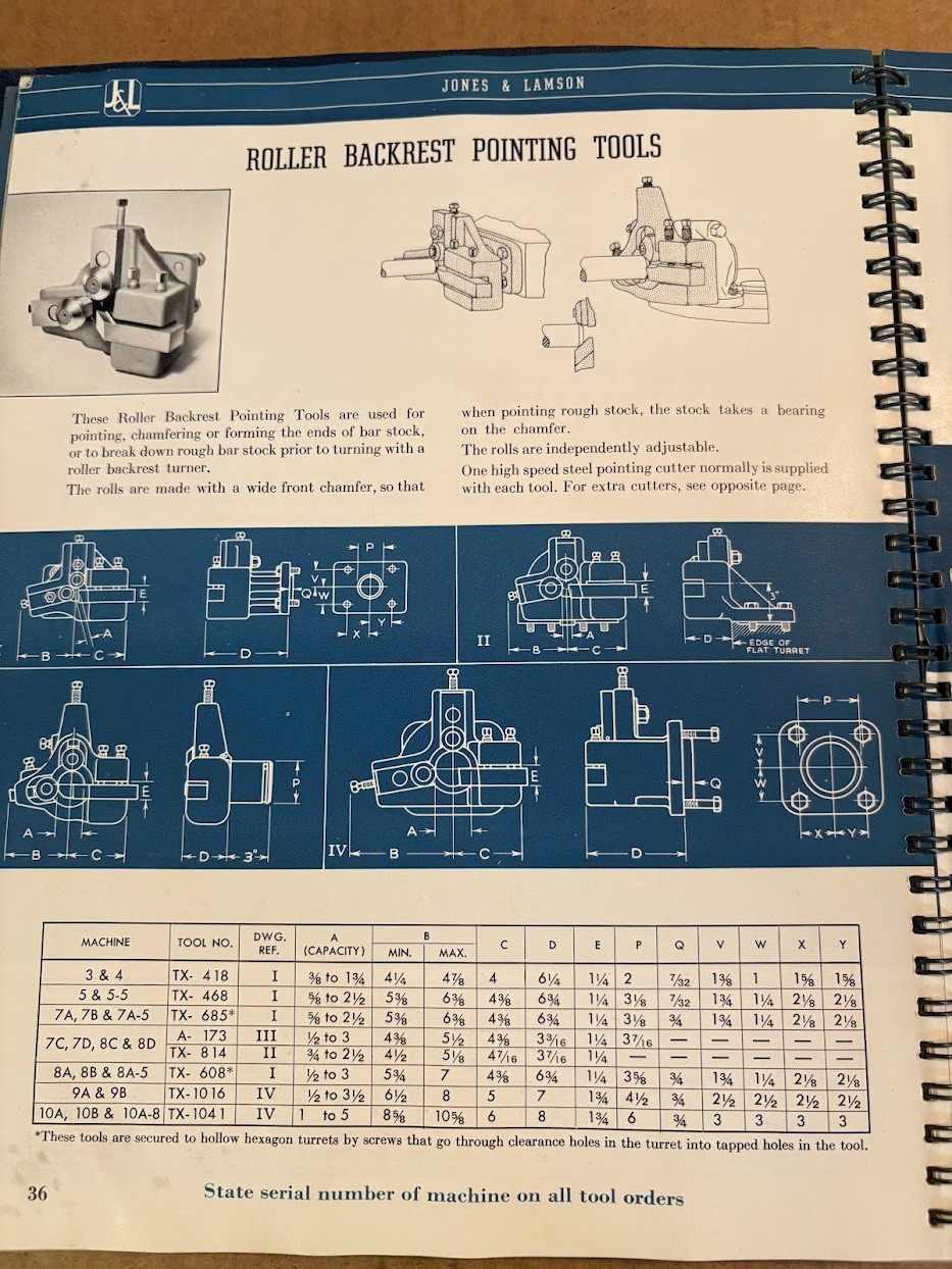 Vth Jones & Lamson Catalog No. 47-454-7M Machine Tools Turret Lathes Spec Manual