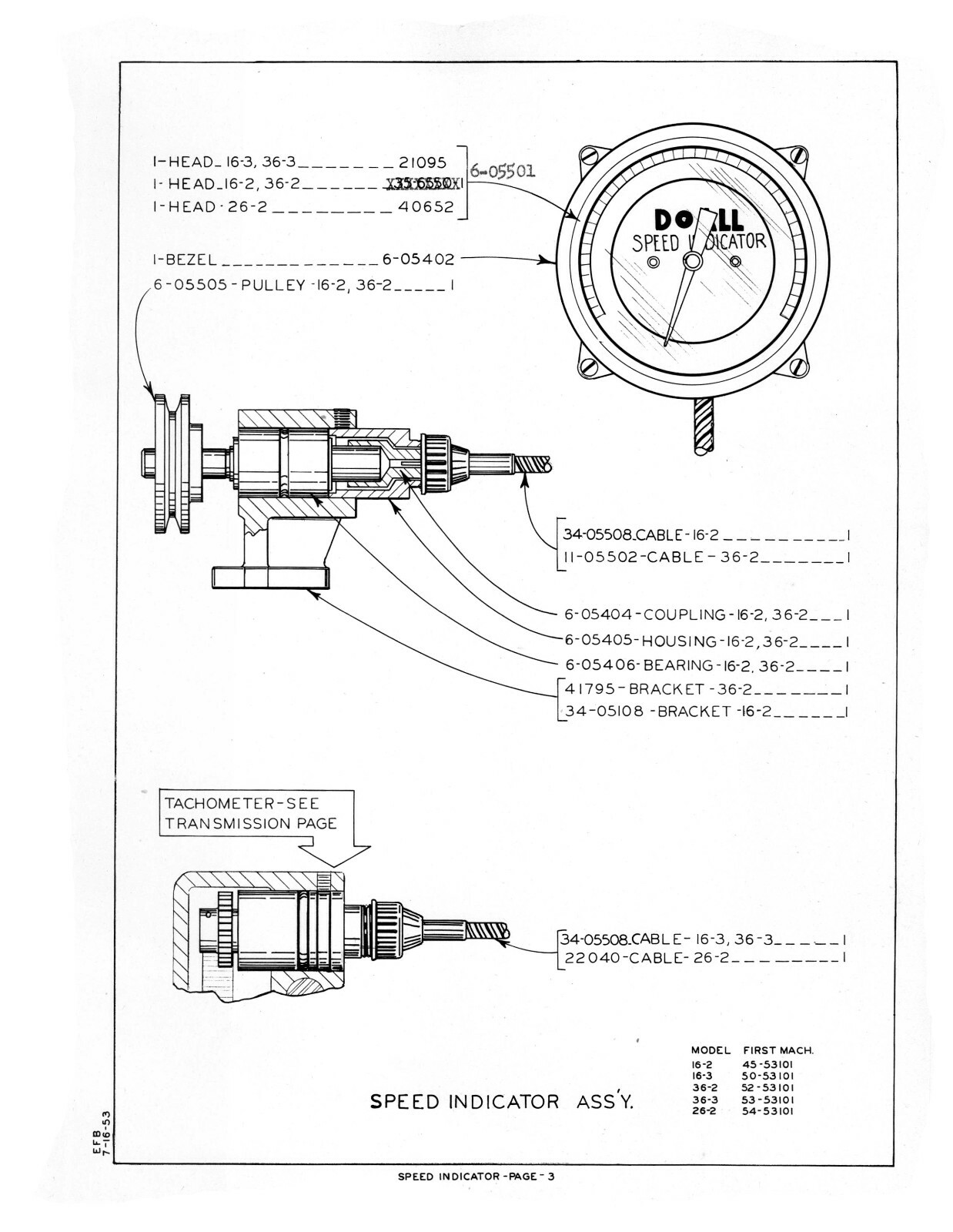 DoALL 16-3 Bandsaw Contour Machine Replacement Parts Manual #1432