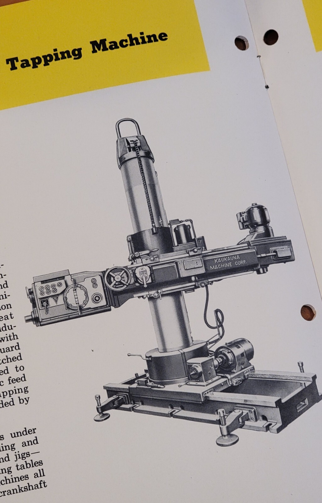 KAUKAUNA Universal Radial & Horizontal Drilling / Boring Machines Sales Catalog