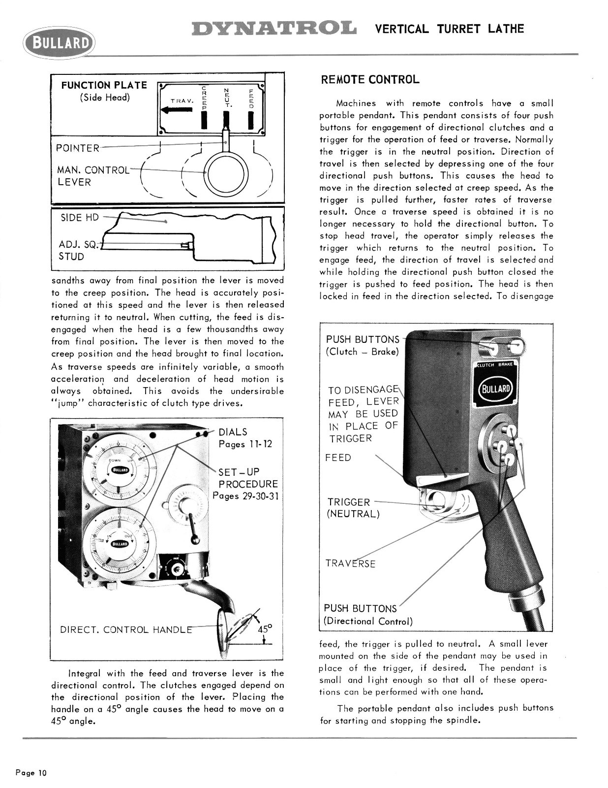 Bullard Dynatrol Vertical Turret Lathe Operators Instruction Manual *389