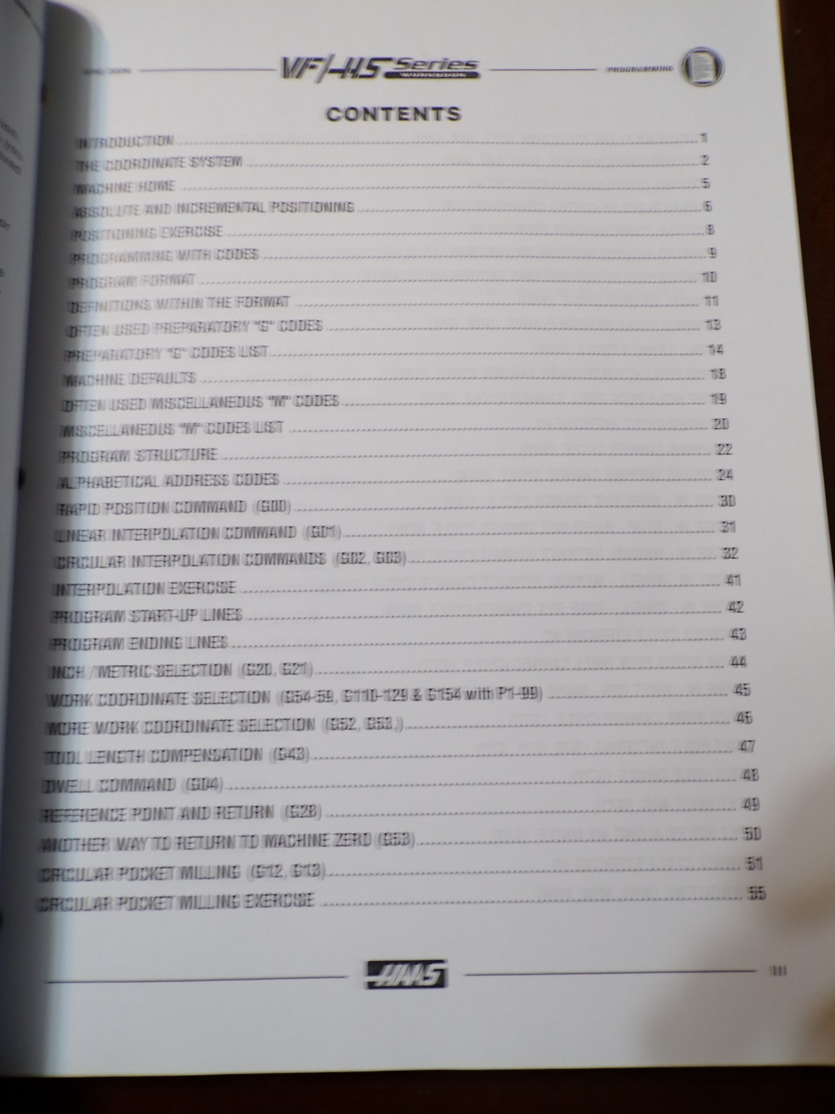 Haas VF/HS Series Programming Workbook CNC Machines 2006