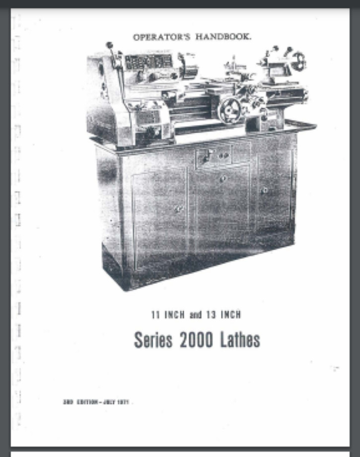 Standard Modern Tool Company 11″ 13″ Lathe Series 2000 Owners Manual 20 pages
