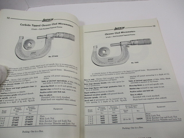 1959 LUFKIN Precision Tools Catalog # 8 & Price List, Van’s Hardware, EC