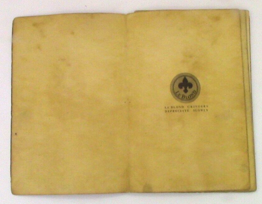 Le Blond Machine Tool Company “Universal Tool Room Grinder” 1920 Vintage Booklet