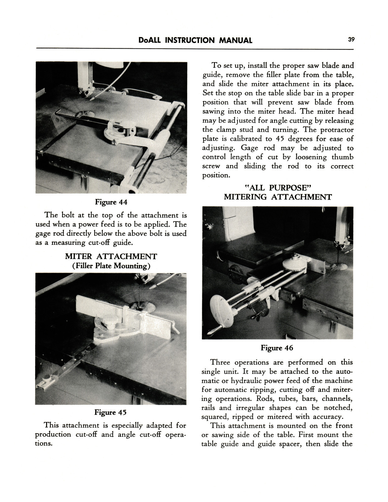 DoALL Bandsaw Models 16-2, 26-2, 36-2, 60-2 Operation-Maintenance Manual *1423