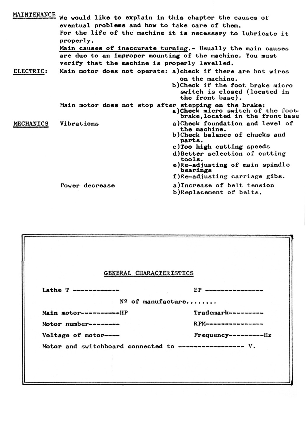 LAGUN 1440 1460 Metal Lathe Service Operator Owner’s Parts Manual 1566