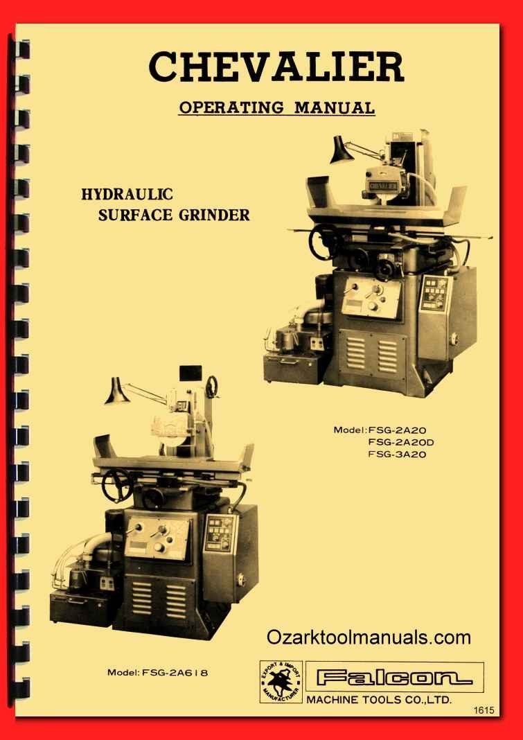 Chevalier FSG-2A618 FSG-2A20 3A20 Surface Grinder Owner Operator Manual 1615
