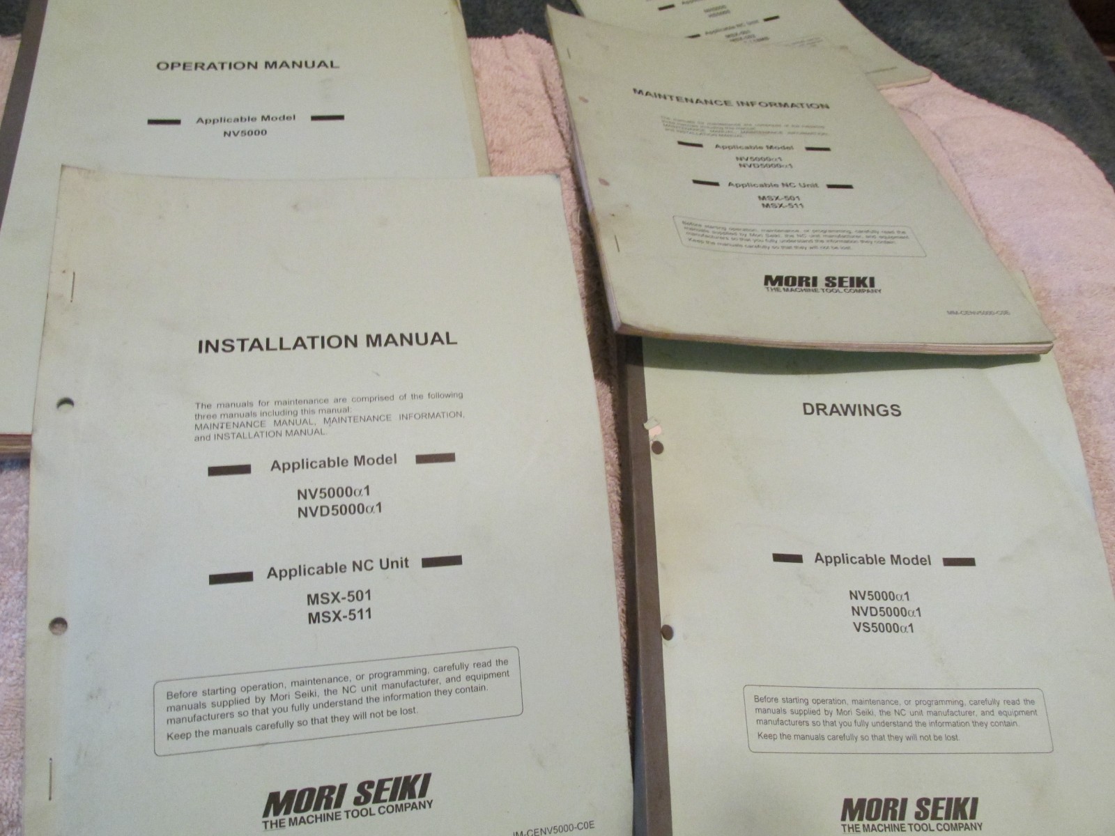 FACTORY MANUAL SET Mori Seiki NV5000 NVD CNC Machine Installation Operation Main