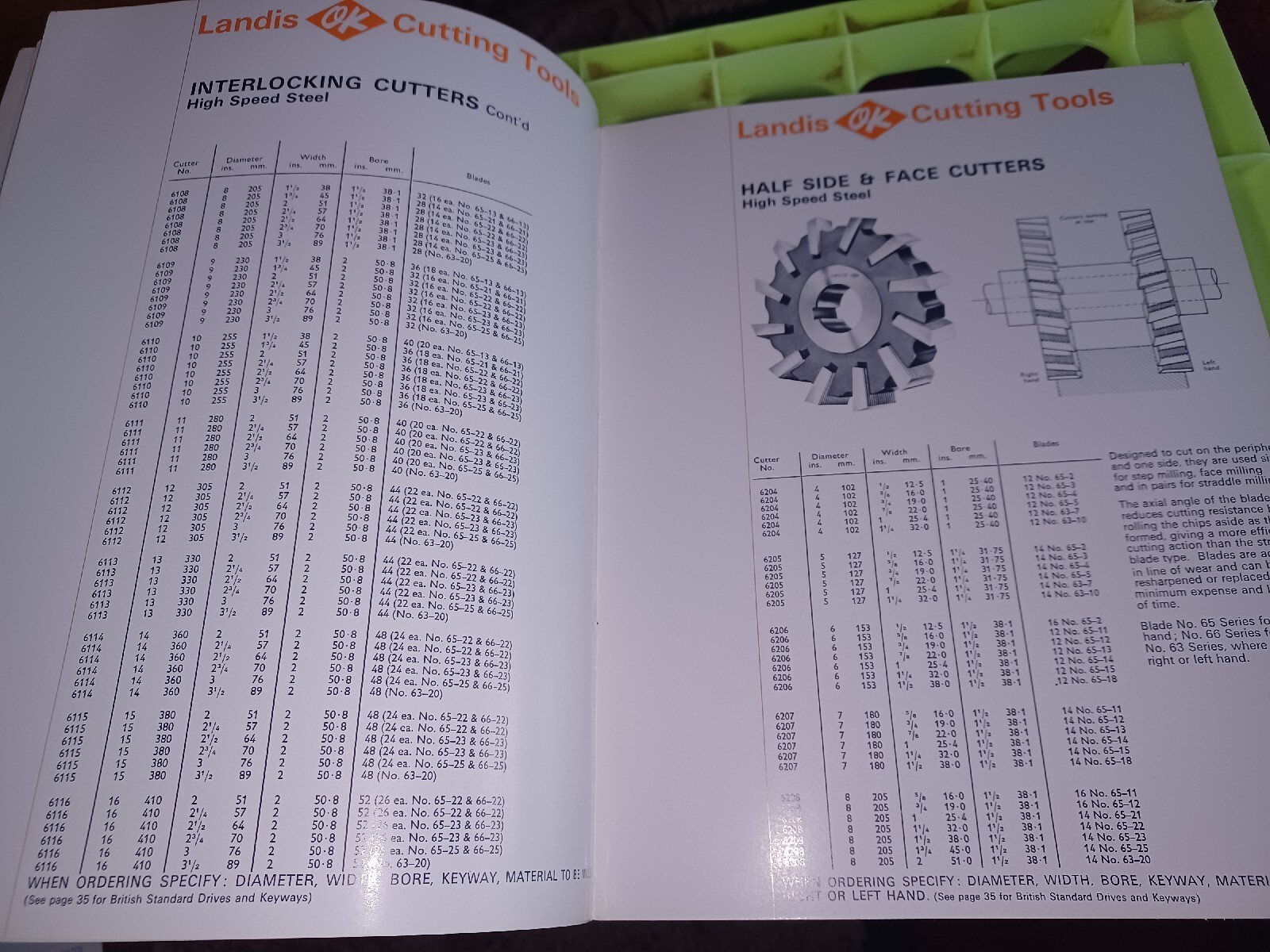 LANDIS CUTTING TOOLS SERRATED BLADE MILLING CUTTERS MACHINES CATALOG Teledyne