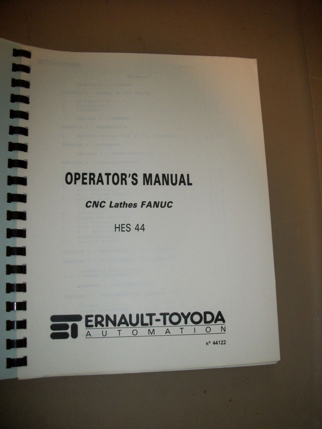 Toyoda GT 44 Turning Center Instruction Operation Manual