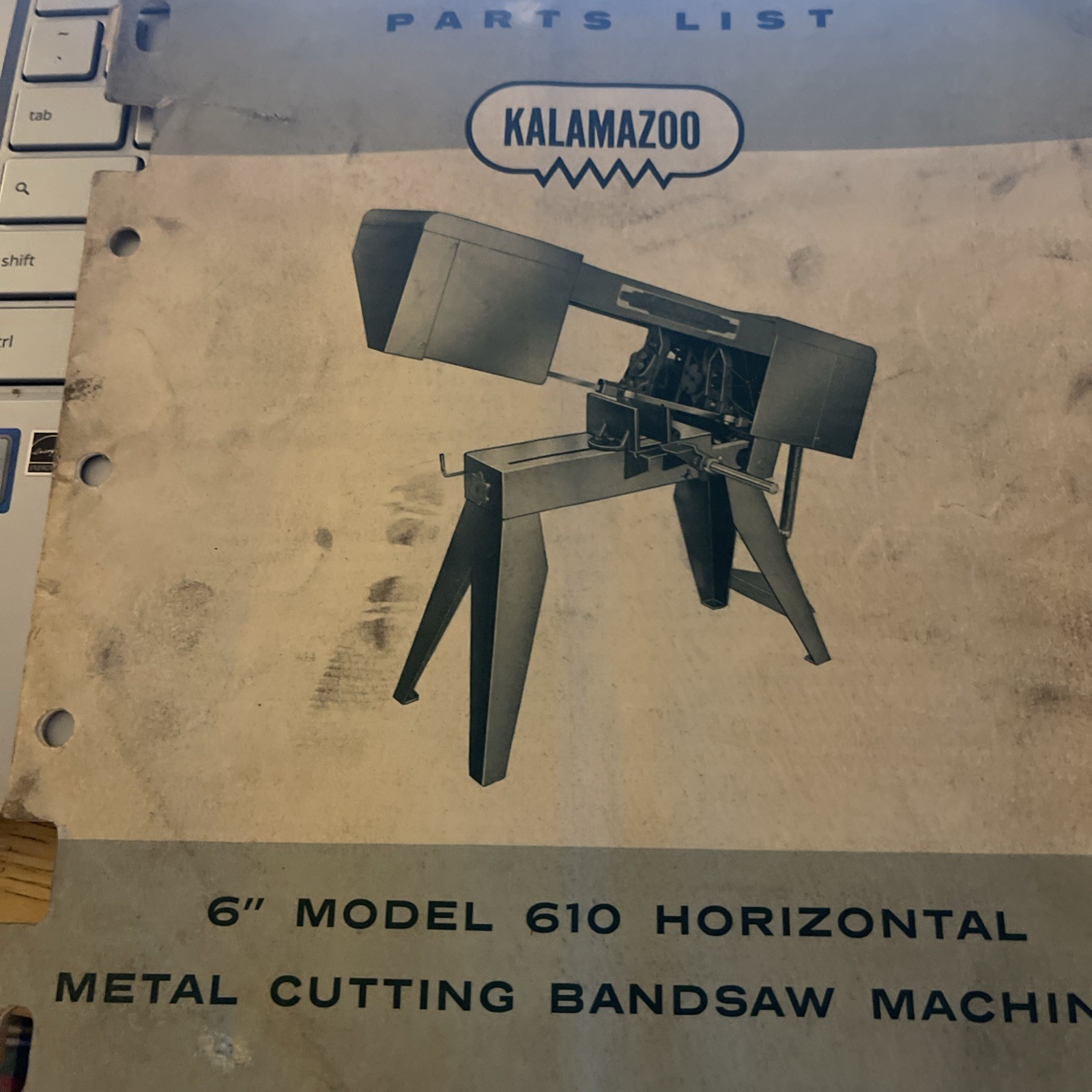 Service & Parts Manual Fits Kalamazoo Model 610 Horizontal Bandsaw