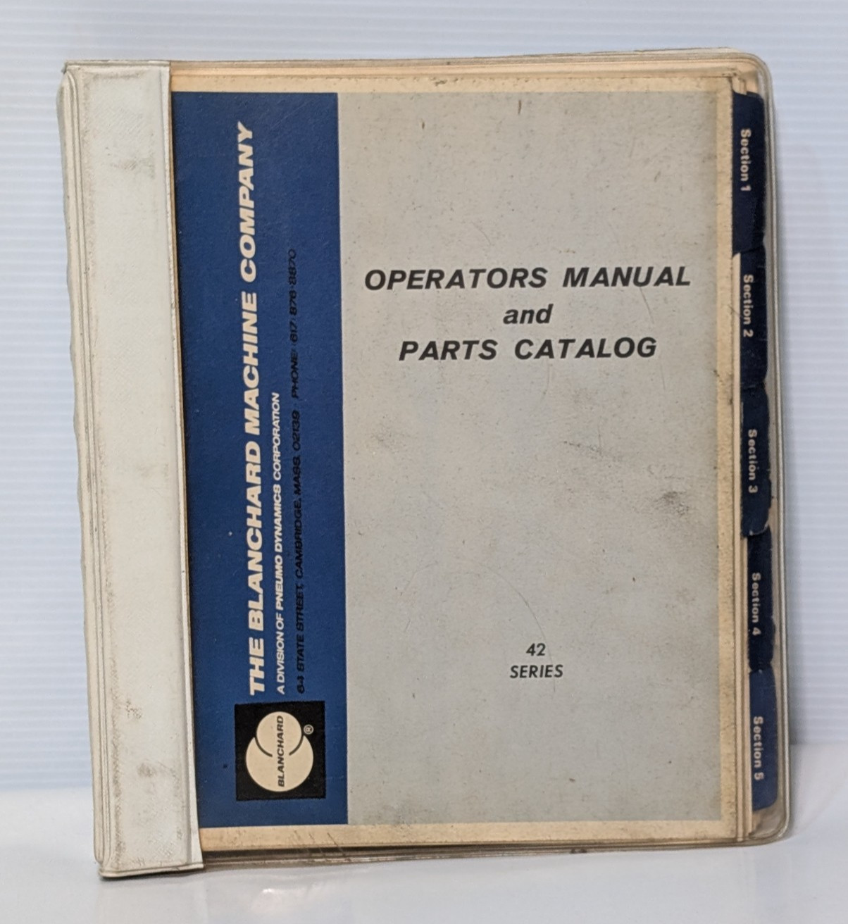 Blanchard 57653 Op. Manual & Parts Catalog for Ser. 42 Vertical Surface Grinders