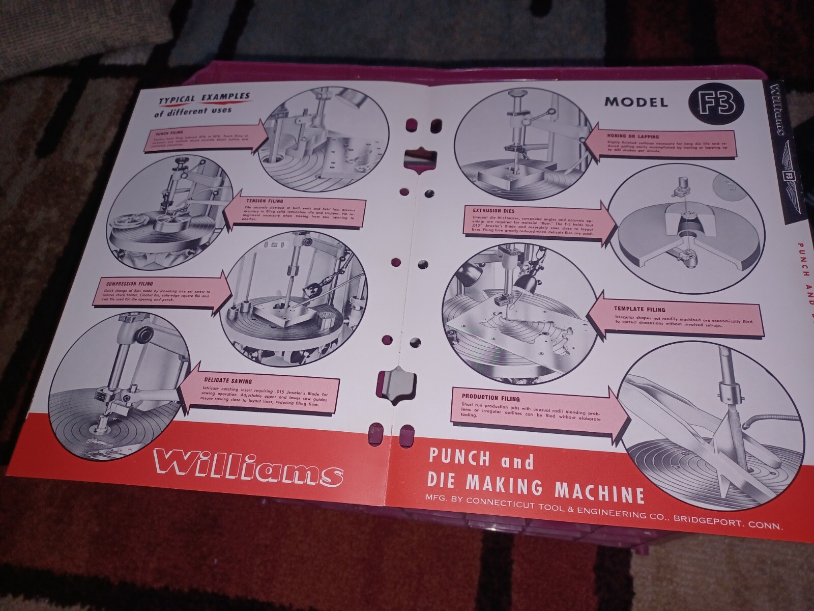 Connecticut Tool & Engineering Company PUNCH DIE MAKING MACHINE WILLIAMS CATALOG
