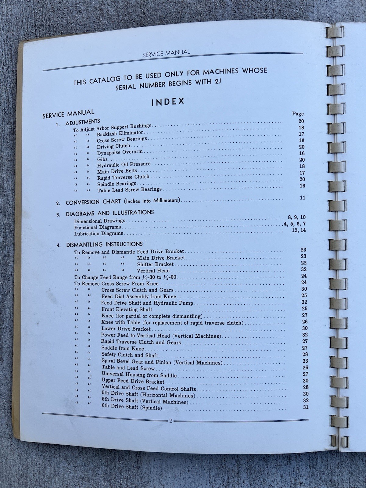 Cincinnati 2ML 2MI 3MI Milling Machines Service Manual Parts List