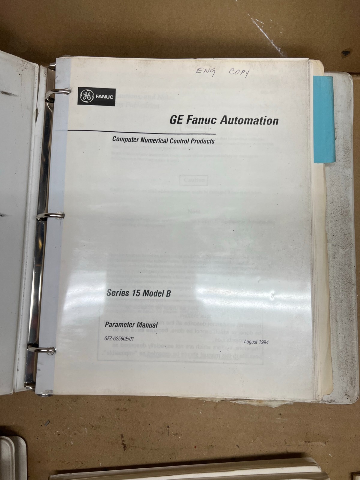 GE Fanuc Automation GFZ-62560E/01 Series 15 Model B Parameter Manual CNC