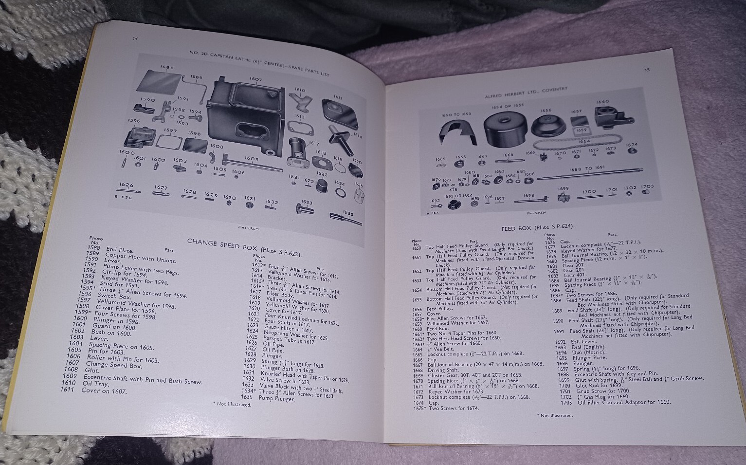 Alfred Herbert Lathe No. 2d Capstan Lathe Spare Parts List Book 1st Ed ORIGINAL