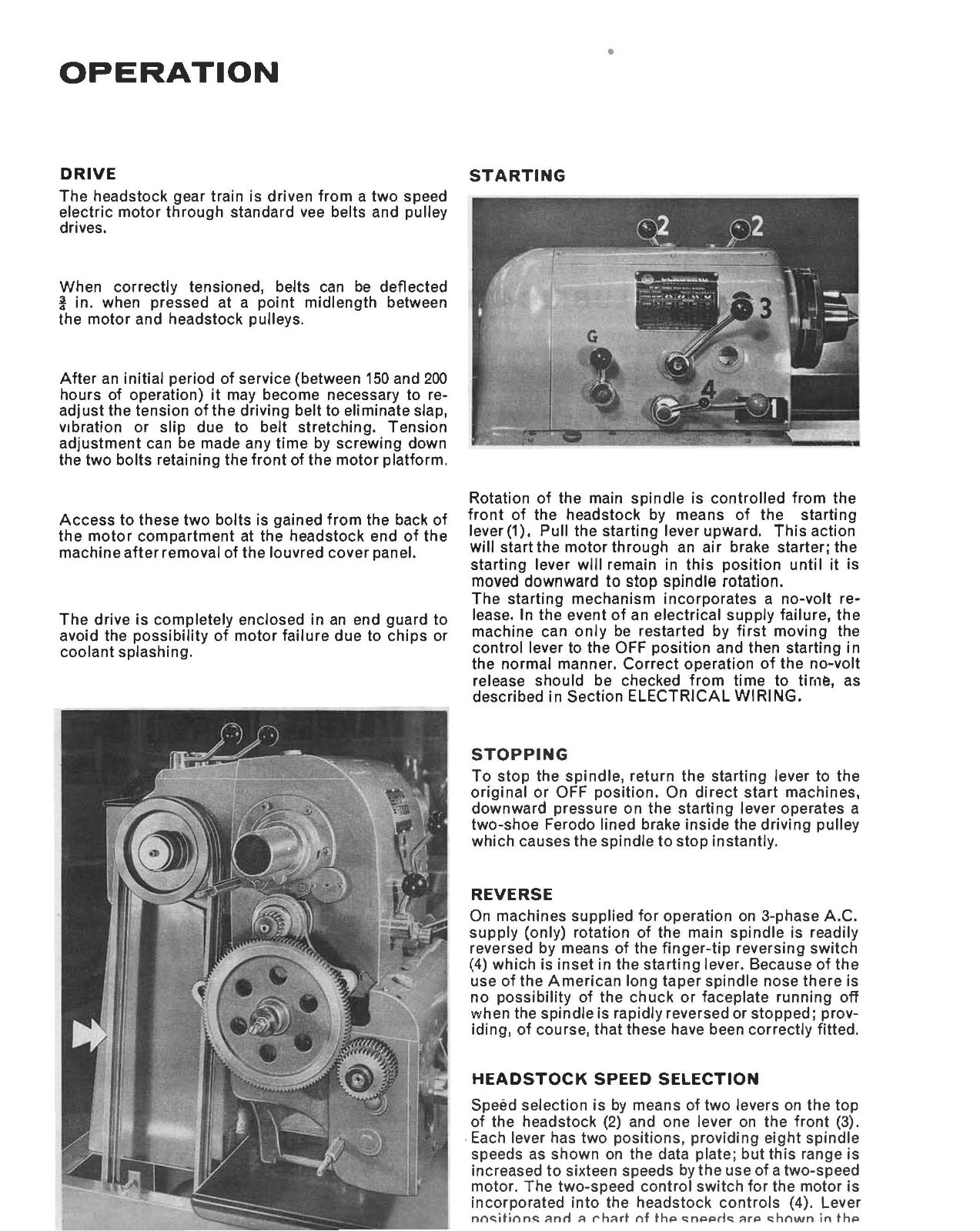 LATHE INSTRUCTION & PARTS MANUAL FITS Clausing-Colchester 15 X 30 & 15 X 48
