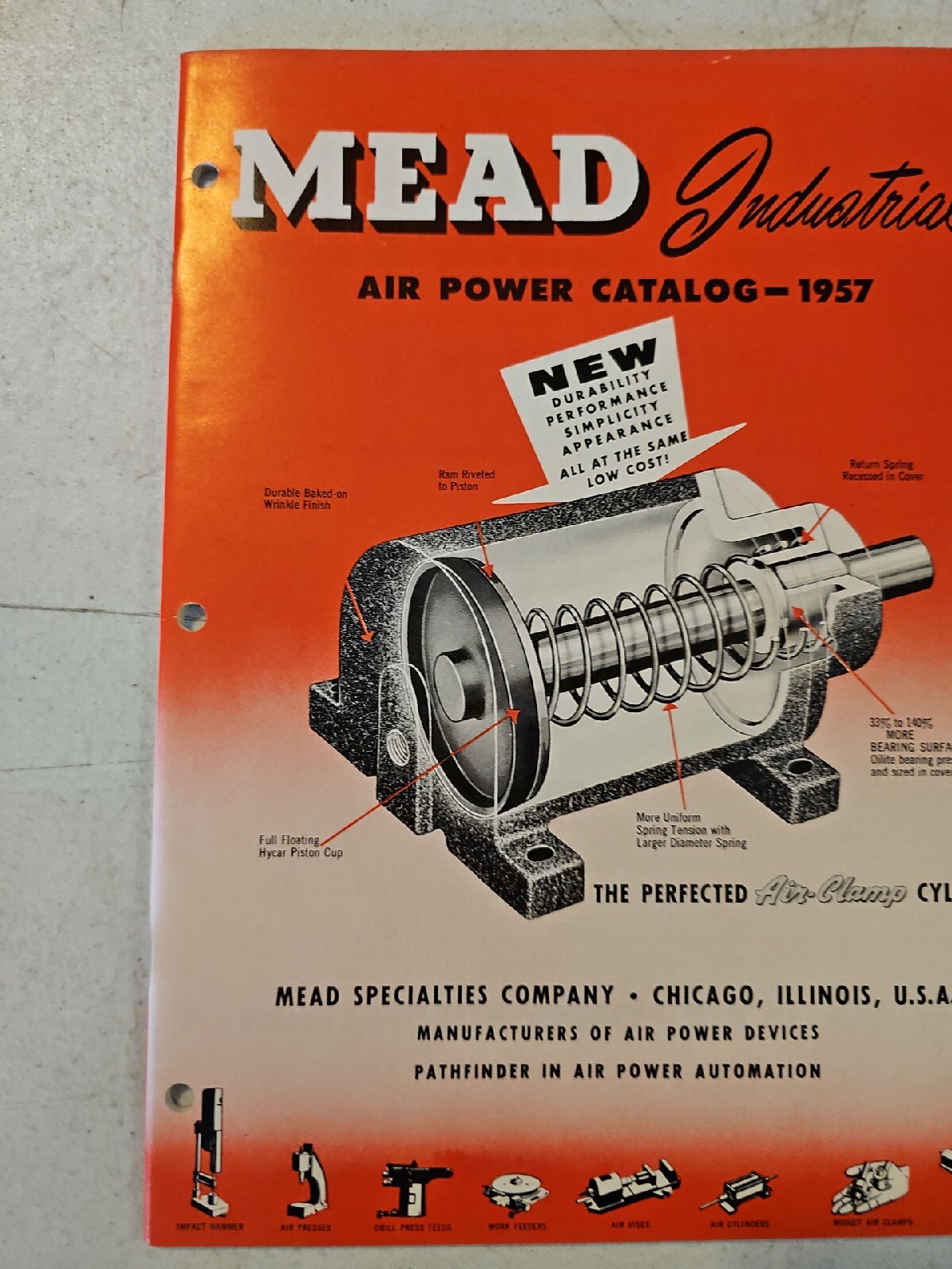 Vintage MEAD Industrial Air Power Catalog 1957 Valves Rotary Air Feeder 53 pgs